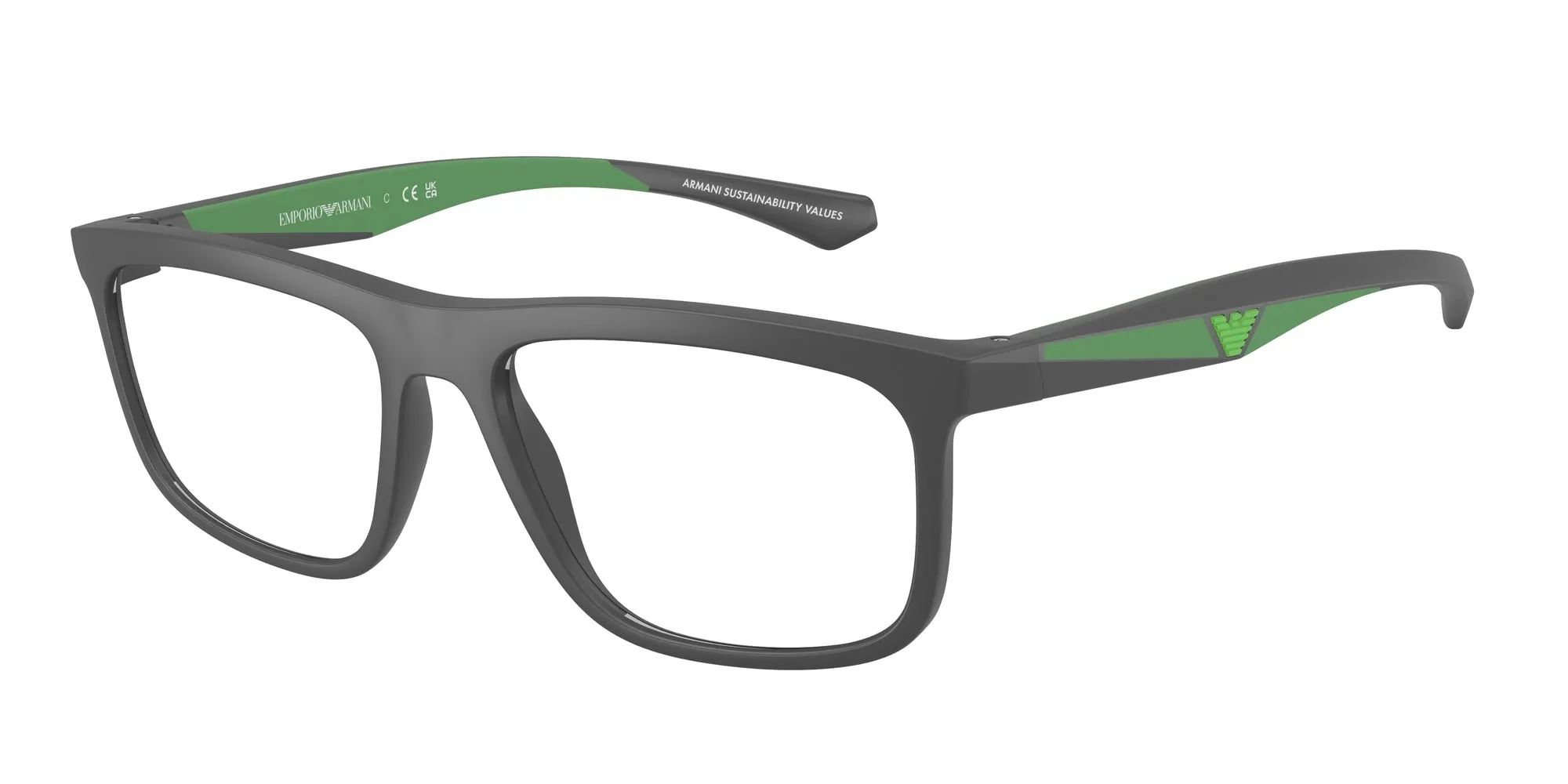 Emporio Armani EA3246 6188 Montature da vista Iniettato Grigio Squadrata Normale - immagine 1