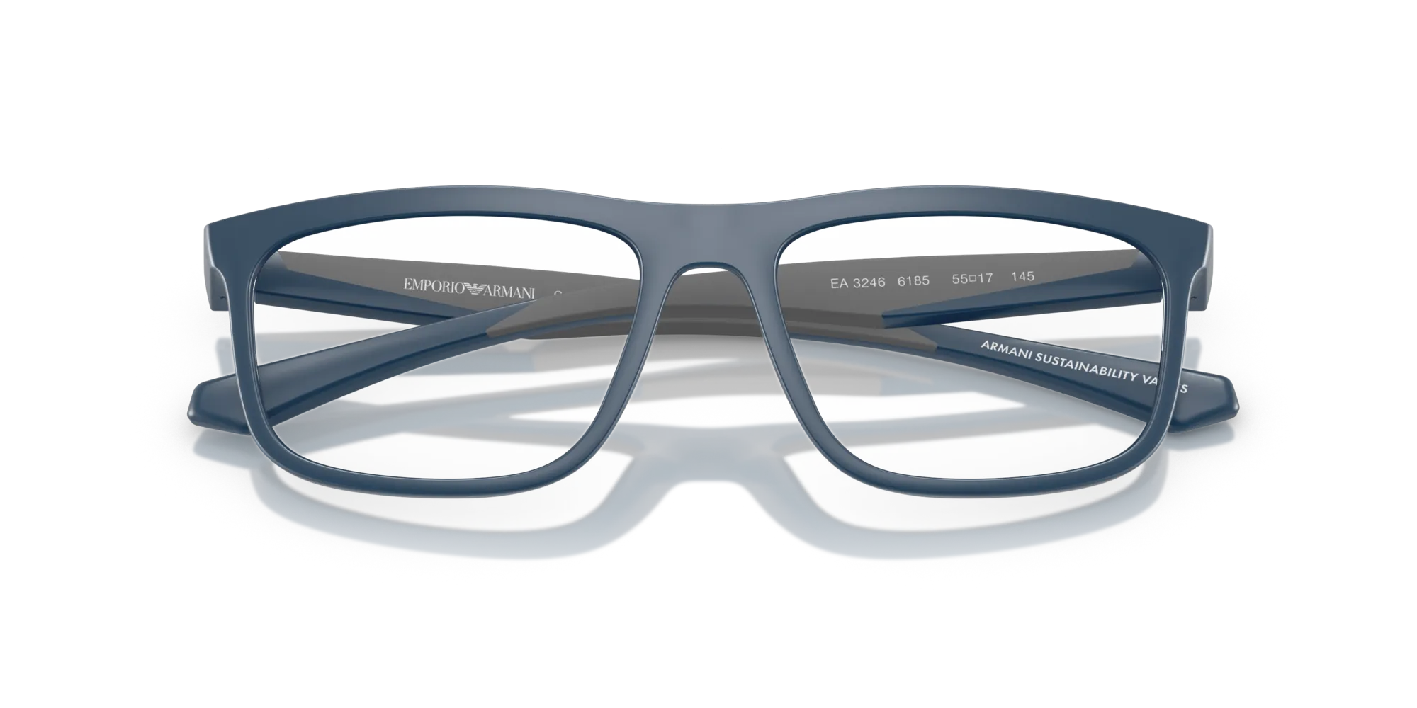 Emporio Armani EA3246 6185 Montature da vista Iniettato Blu Squadrata Normale - immagine 2