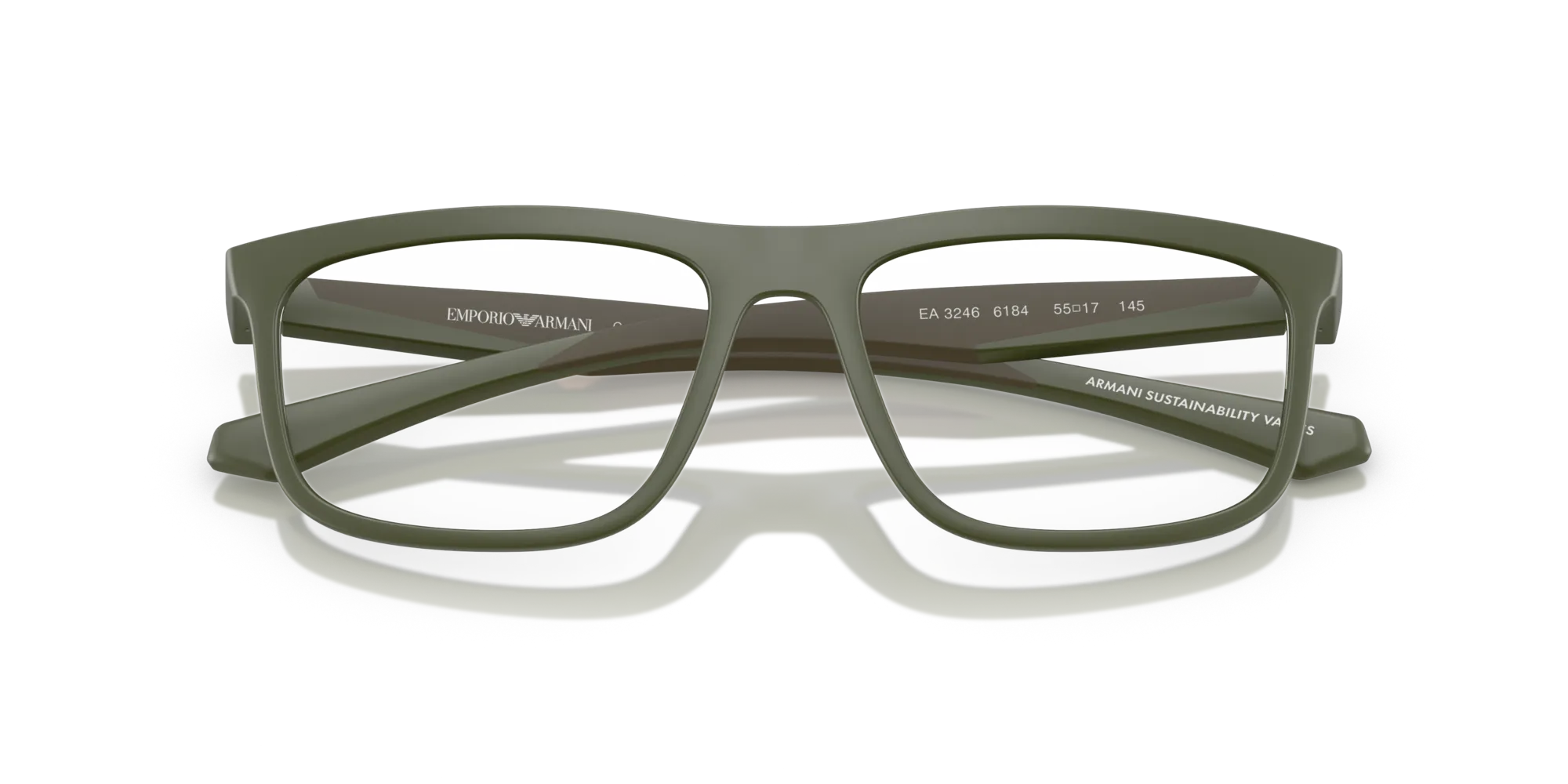 Emporio Armani EA3246 6184 Montature da vista Iniettato Verde Squadrata Normale - immagine 2