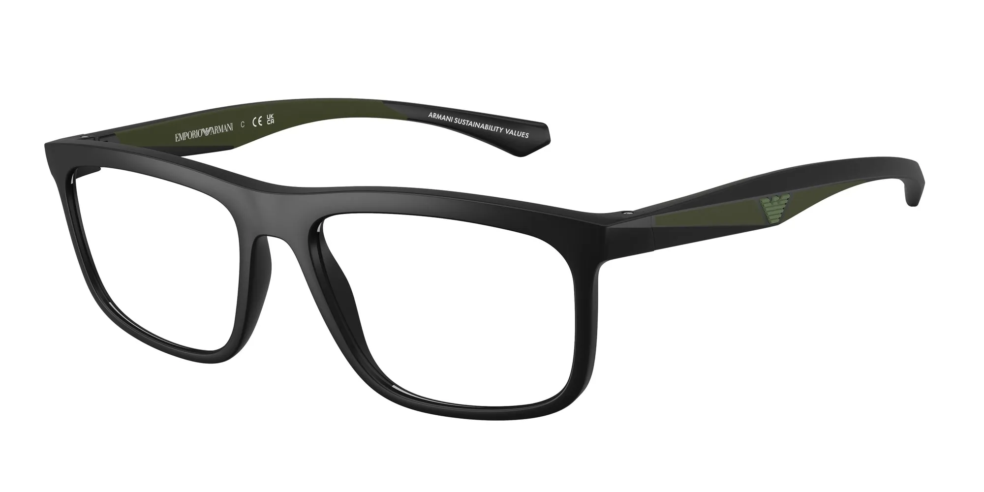 Emporio Armani EA3246 5001 Montature da vista Iniettato Nero Squadrata Normale - immagine 1