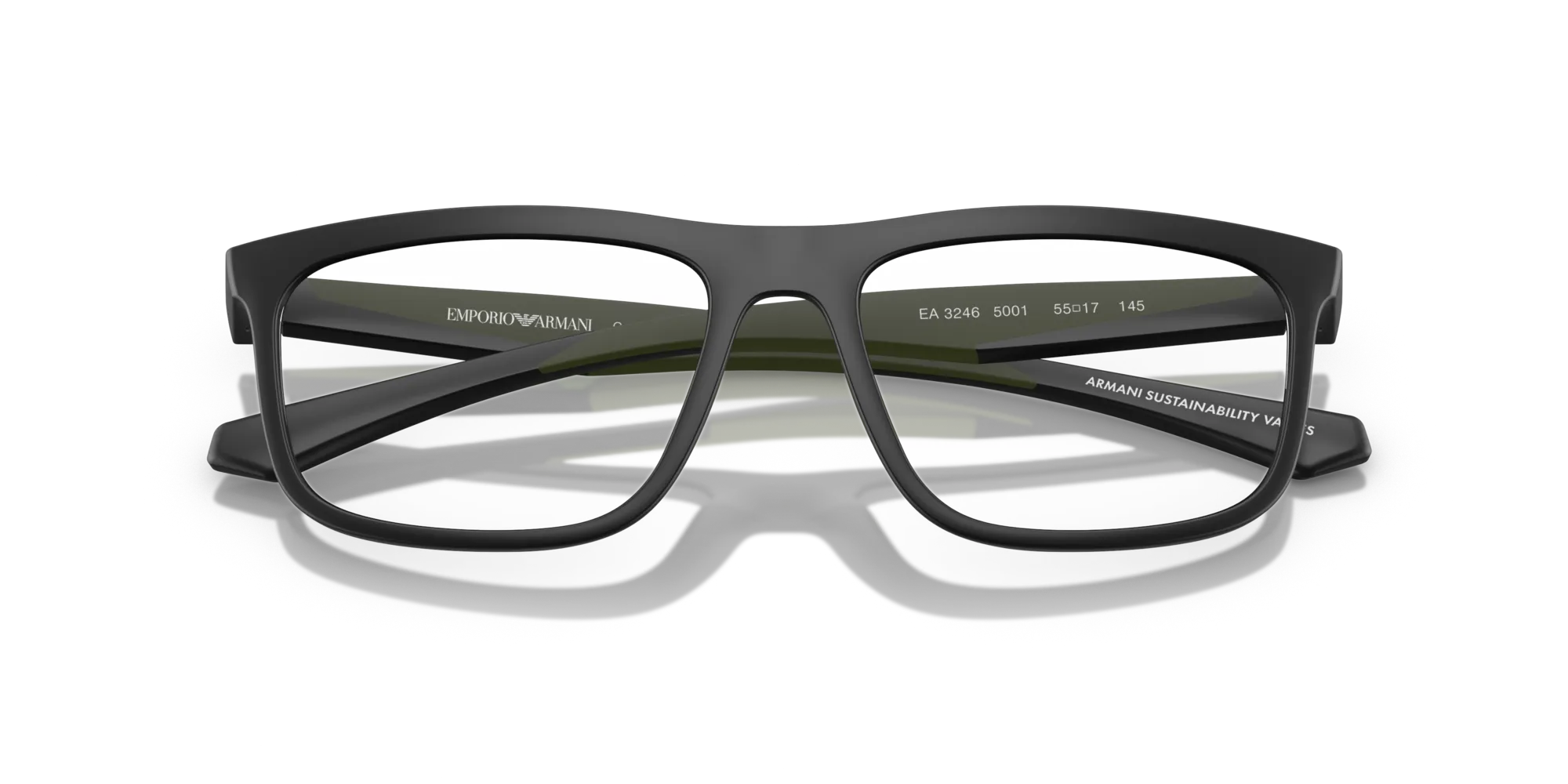 Emporio Armani EA3246 5001 Montature da vista Iniettato Nero Squadrata Normale - immagine 2