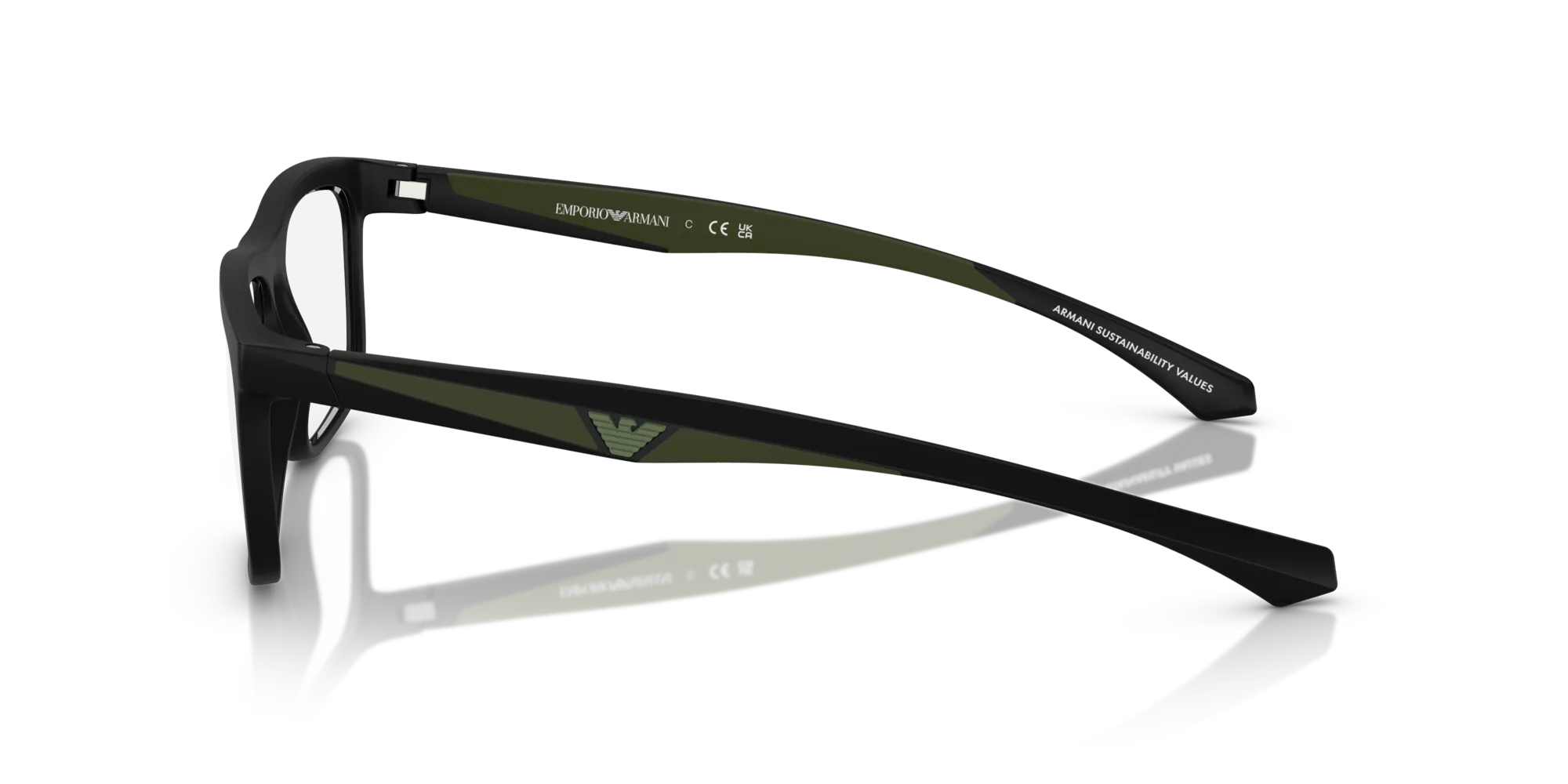 Emporio Armani EA3246 5001 Montature da vista Iniettato Nero Squadrata Normale - immagine 4