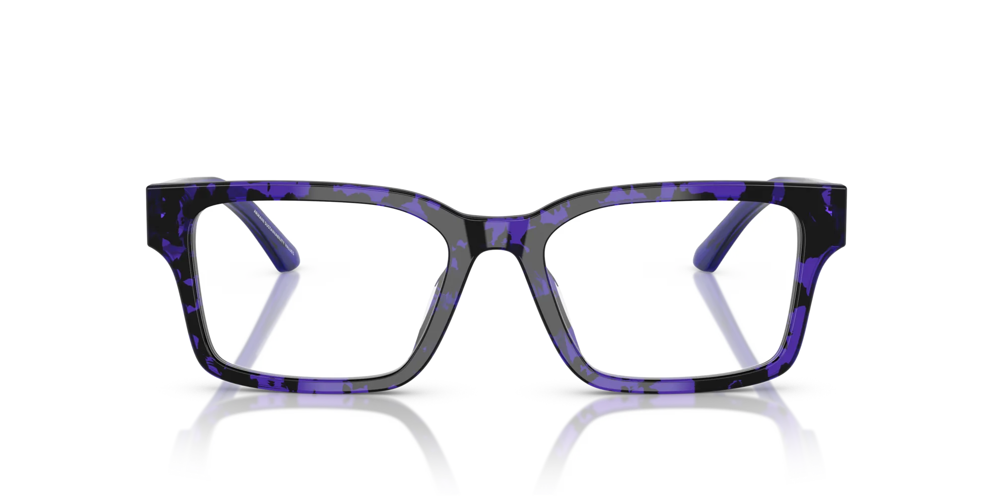 Emporio Armani EA3245U 6183 Montature da vista Acetato Viola Trasparente Squadrata Normale - immagine 3