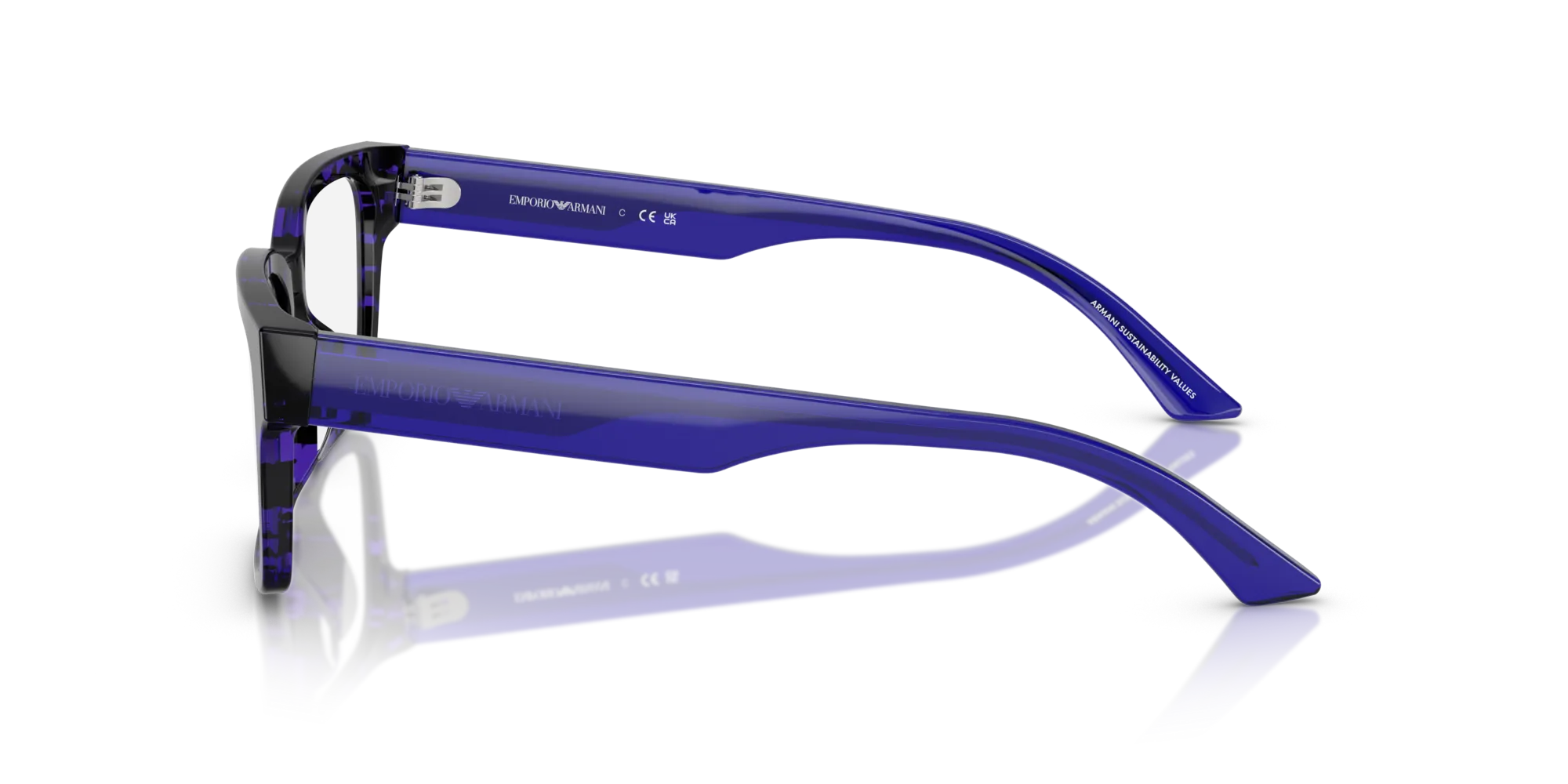 Emporio Armani EA3245U 6183 Montature da vista Acetato Viola Trasparente Squadrata Normale - immagine 4