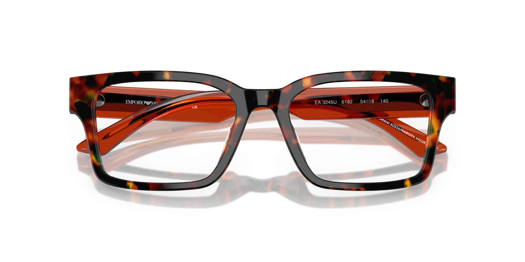 Emporio Armani EA3245U 6182 Montature da vista Acetato Tartaruga Squadrata Normale - immagine 2
