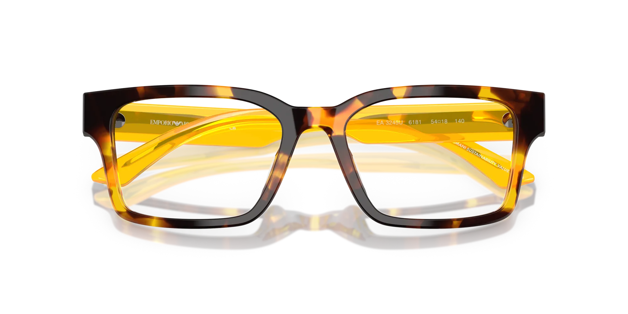 Emporio Armani EA3245U 6181 Montature da vista Acetato Tartaruga Squadrata Normale - immagine 2
