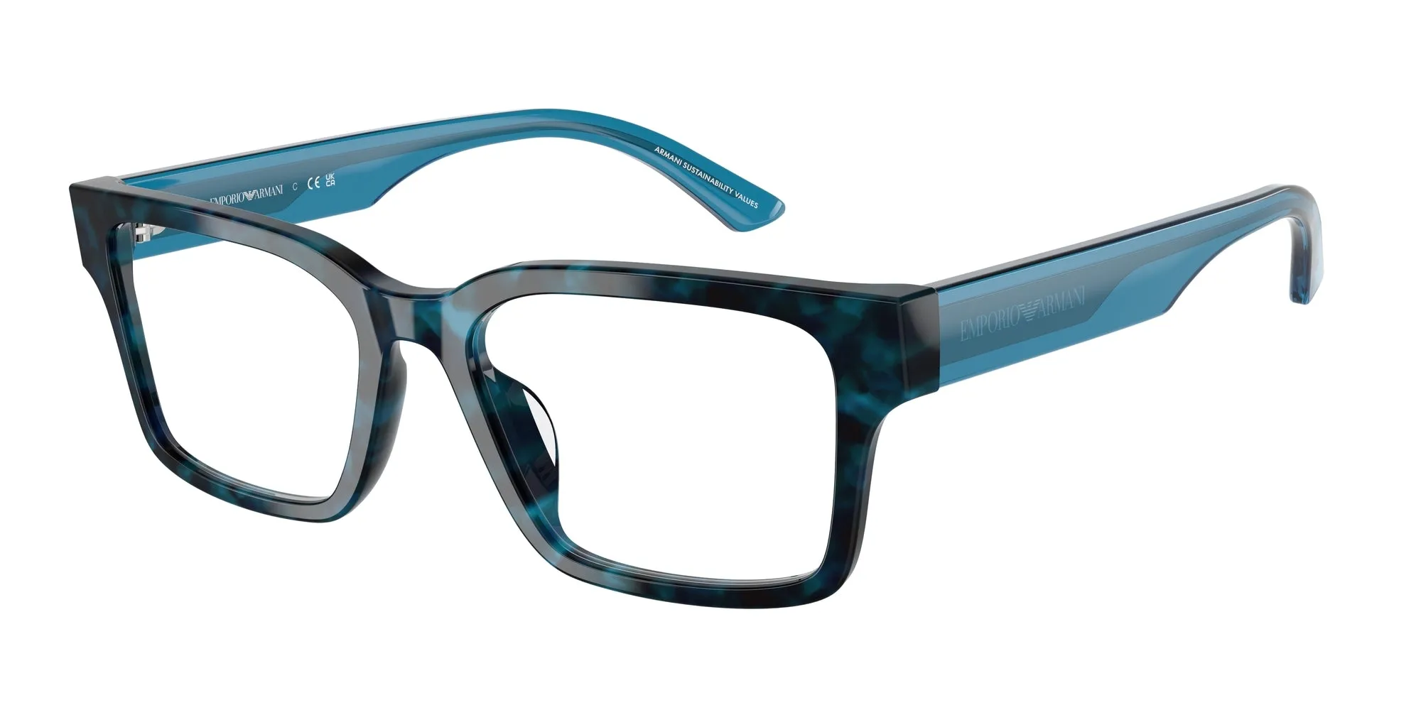 Emporio Armani EA3245U 6180 Montature da vista Acetato Blu Squadrata Normale - immagine 1