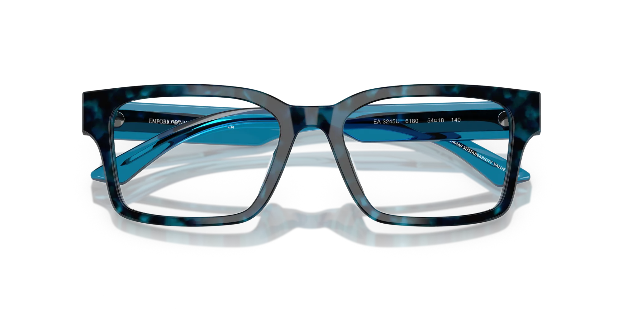 Emporio Armani EA3245U 6180 Montature da vista Acetato Blu Squadrata Normale - immagine 2