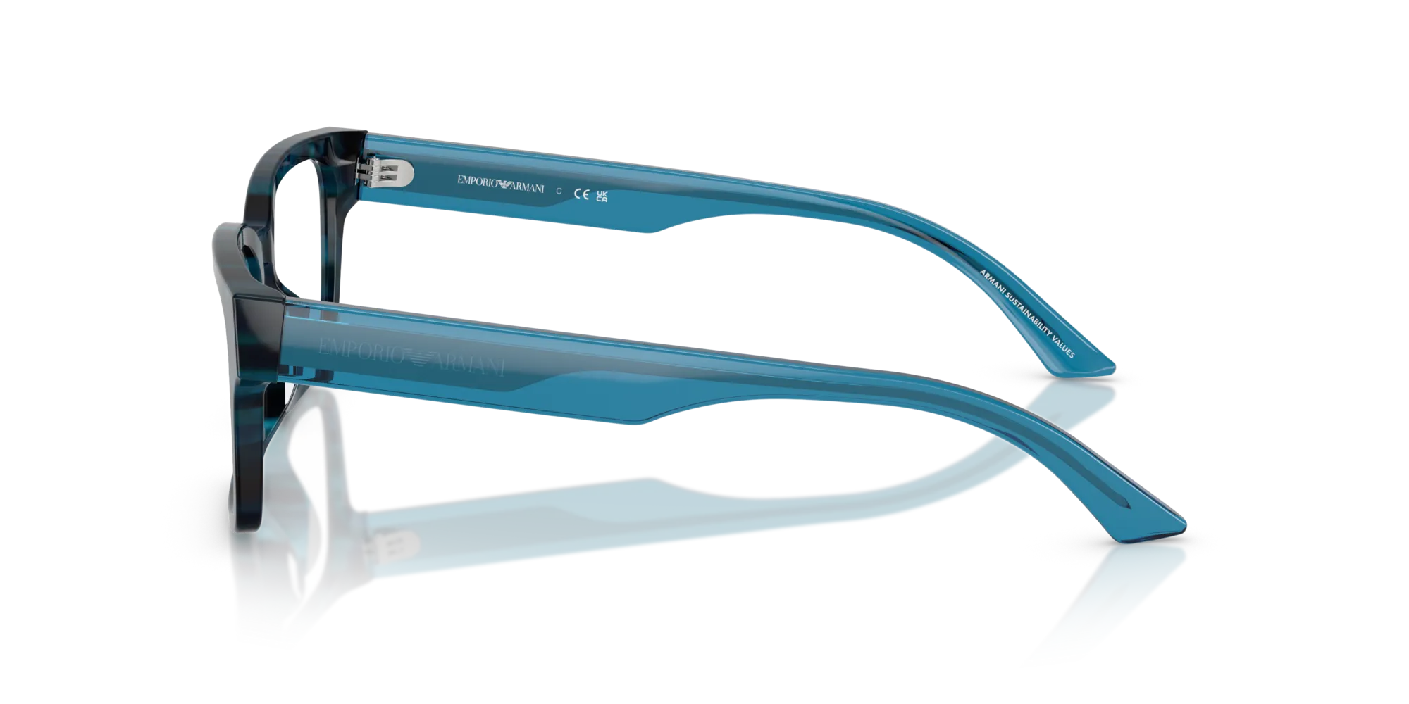 Emporio Armani EA3245U 6180 Montature da vista Acetato Blu Squadrata Normale - immagine 4