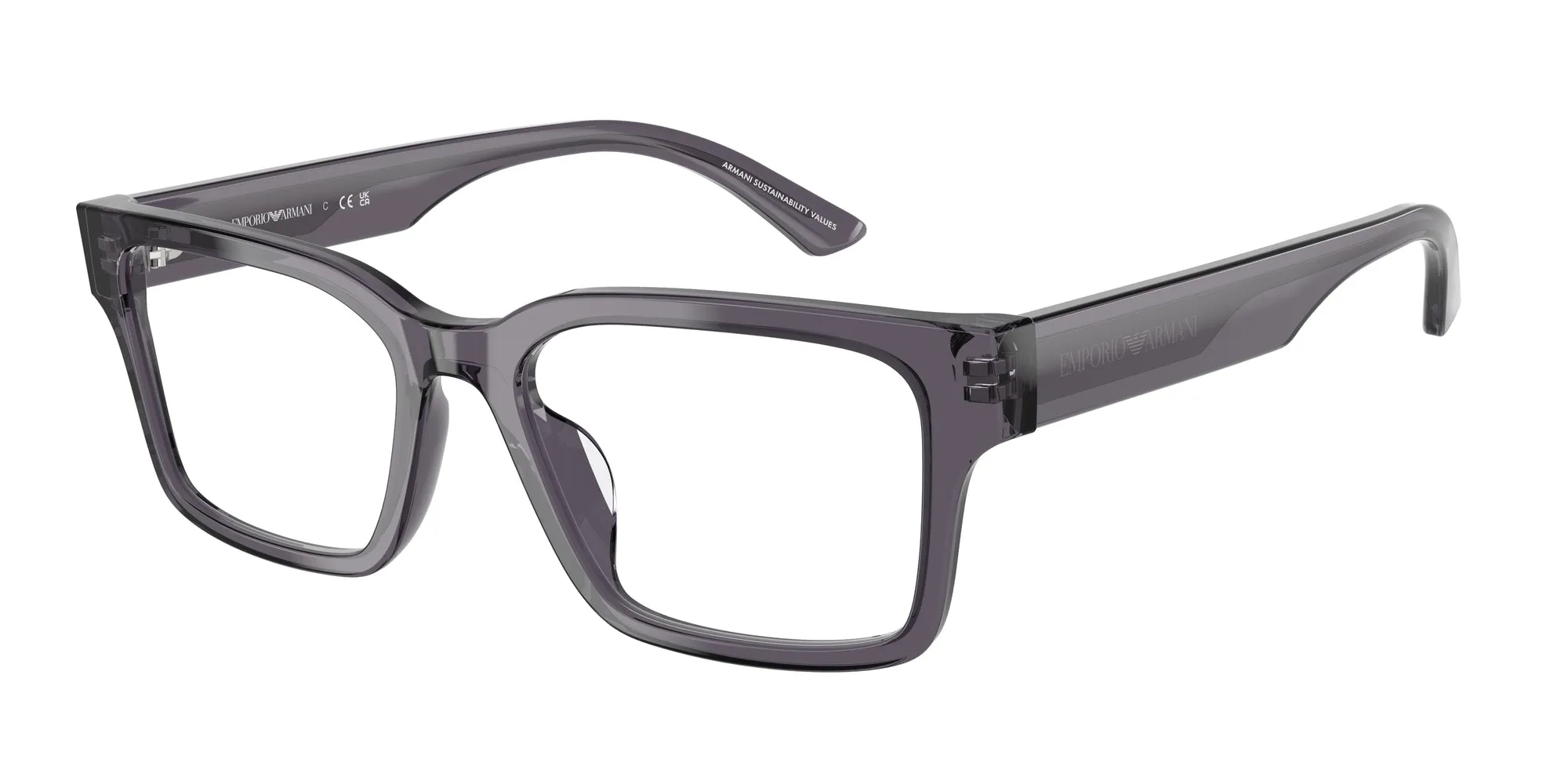 Emporio Armani EA3245U 6106 Montature da vista Acetato Grigio Squadrata Normale - immagine 1