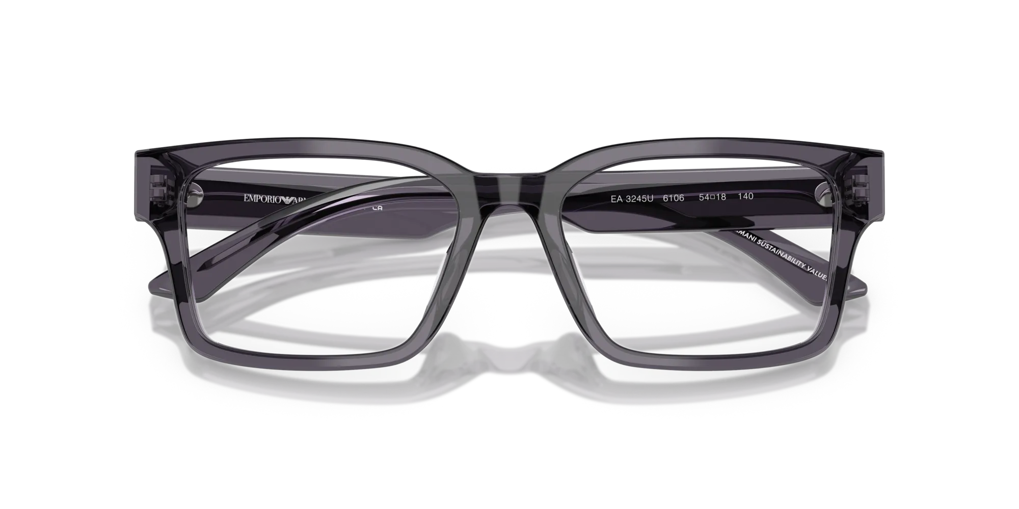 Emporio Armani EA3245U 6106 Montature da vista Acetato Grigio Squadrata Normale - immagine 2