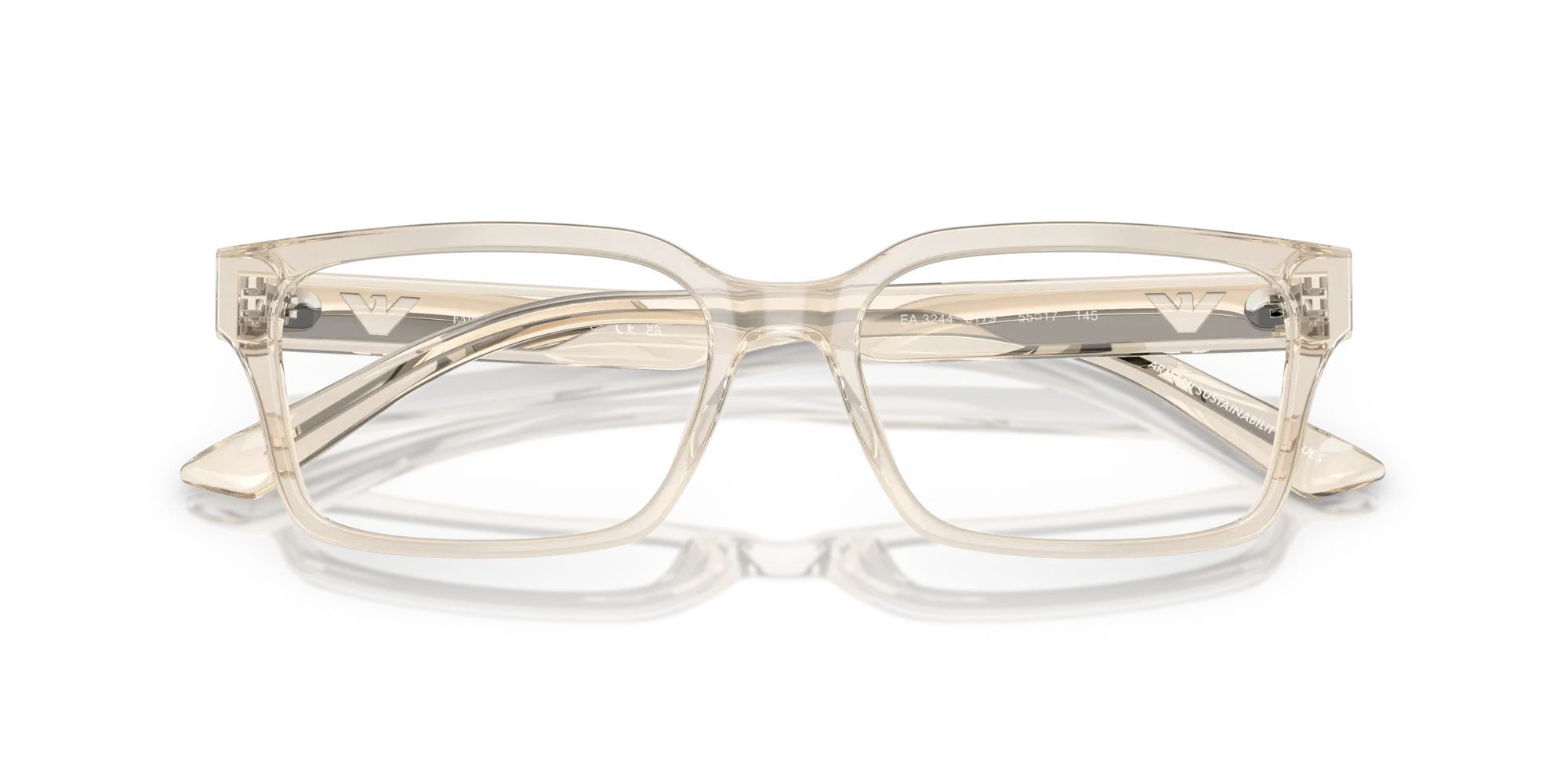 Emporio Armani EA3244 6179 Montature da vista Acetato Trasparente Squadrata Normale - immagine 2