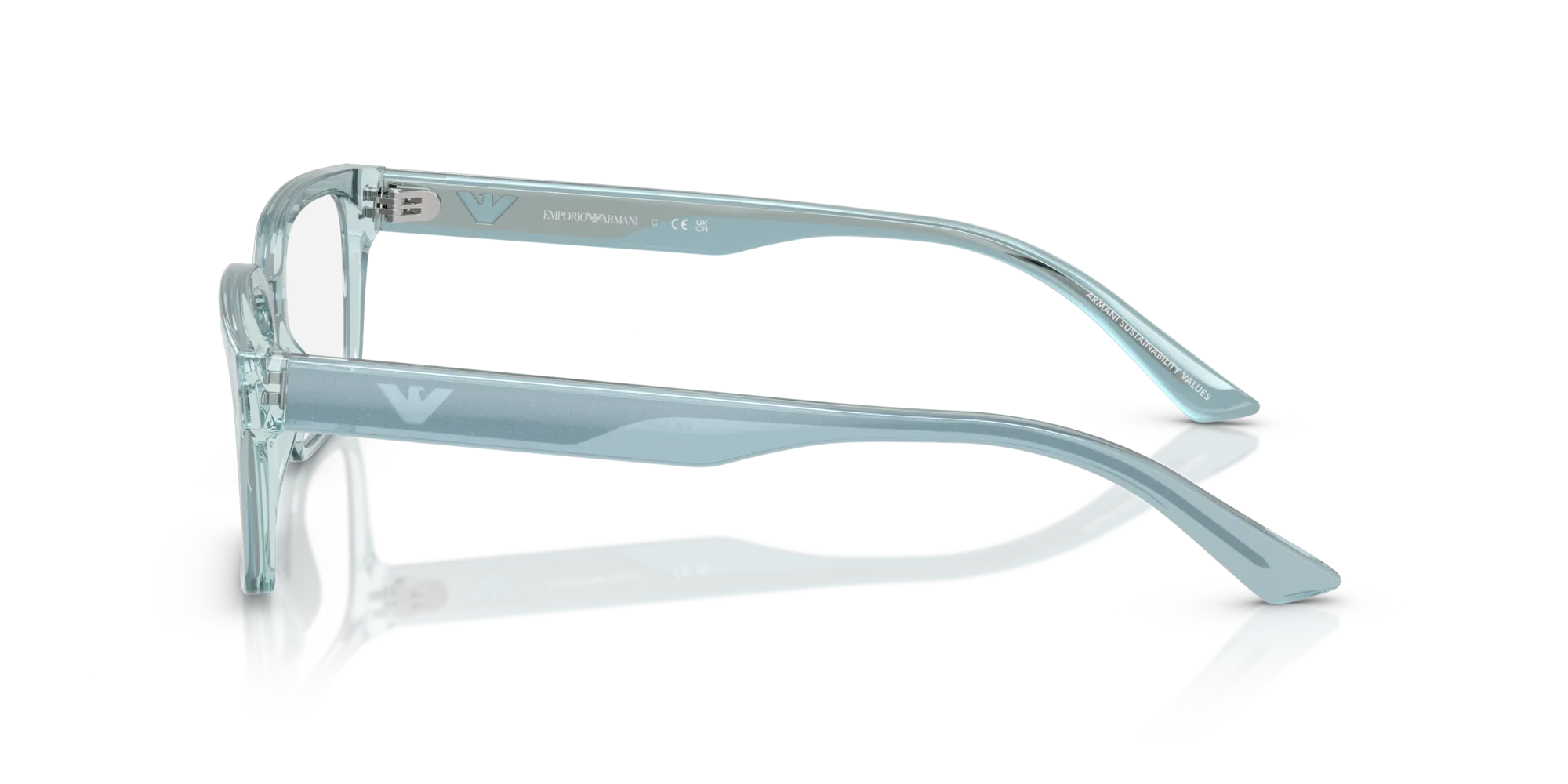 Emporio Armani EA3244 6178 Montature da vista Acetato Azzurro Squadrata Normale - immagine 4