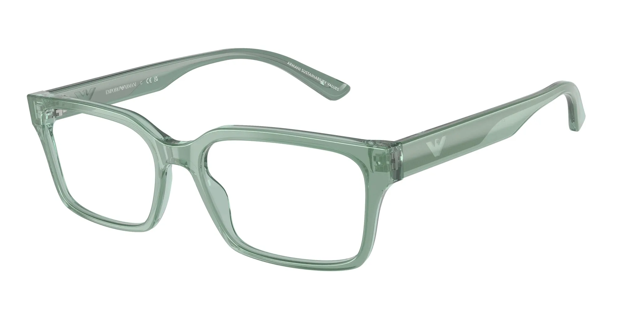 Emporio Armani EA3244 6176 Montature da vista Acetato Verde Squadrata Normale - immagine 1