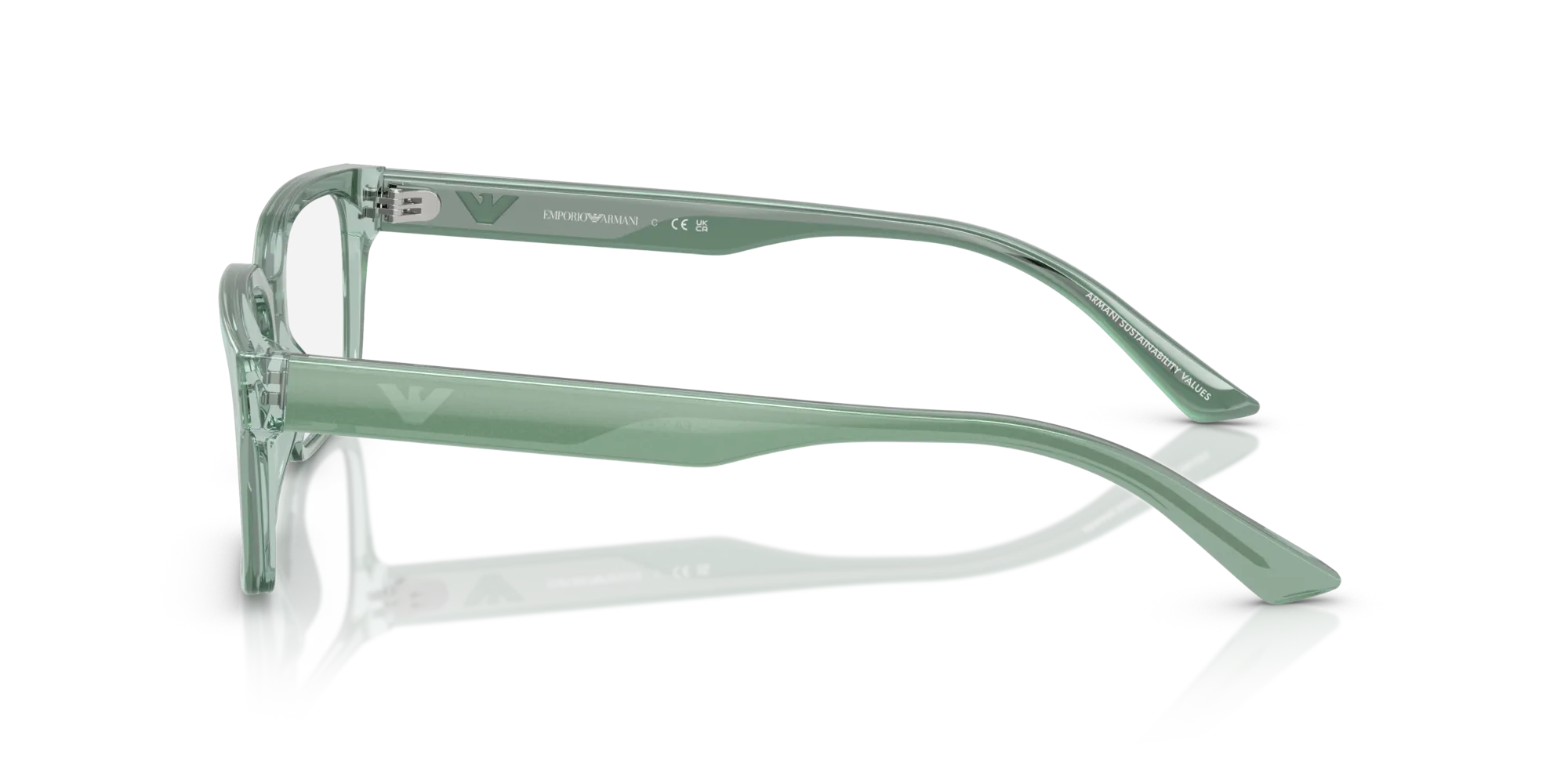 Emporio Armani EA3244 6176 Montature da vista Acetato Verde Squadrata Normale - immagine 4