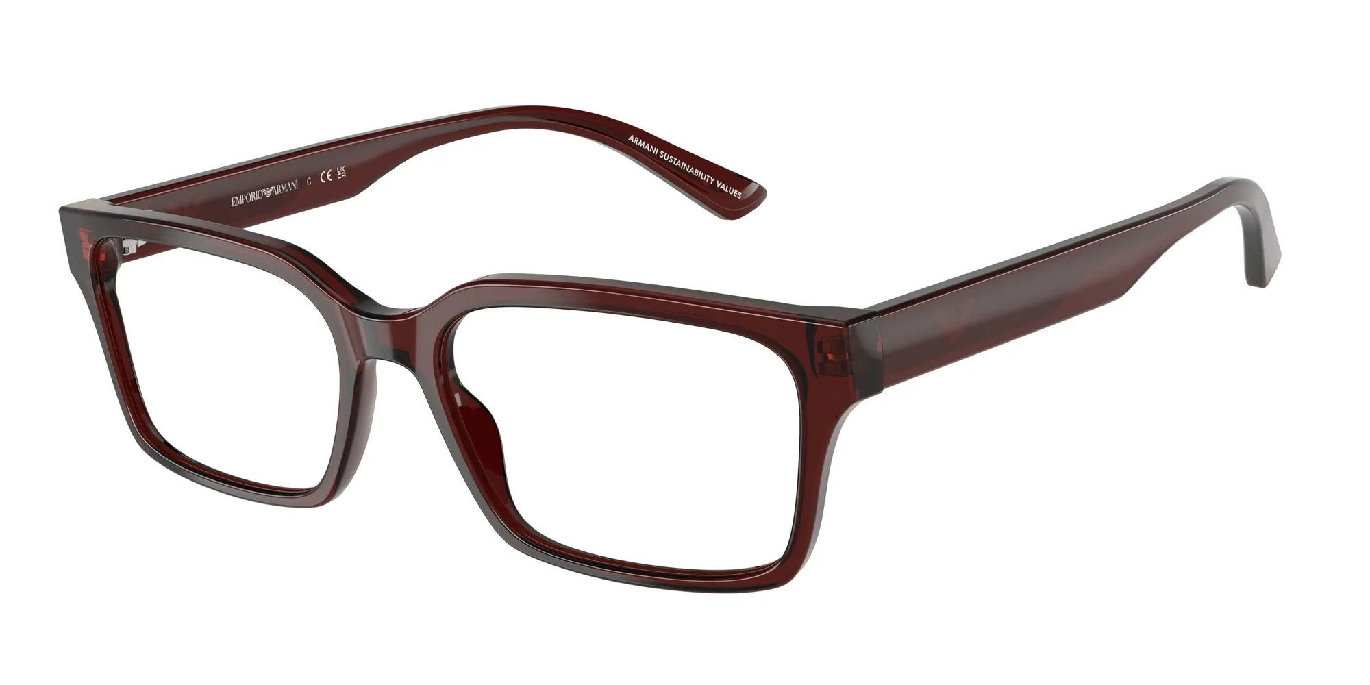 Emporio Armani EA3244 6174 Montature da vista Acetato Marrone Squadrata Normale - immagine 1