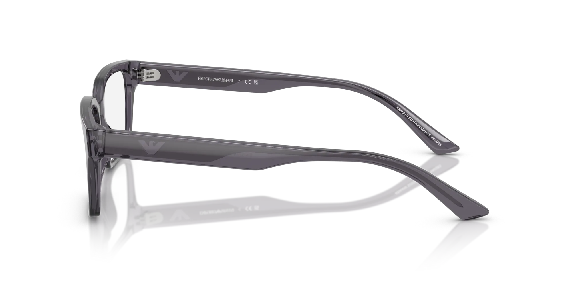 Emporio Armani EA3244 6106 Montature da vista Acetato Grigio Trasparente Squadrata Normale - immagine 4