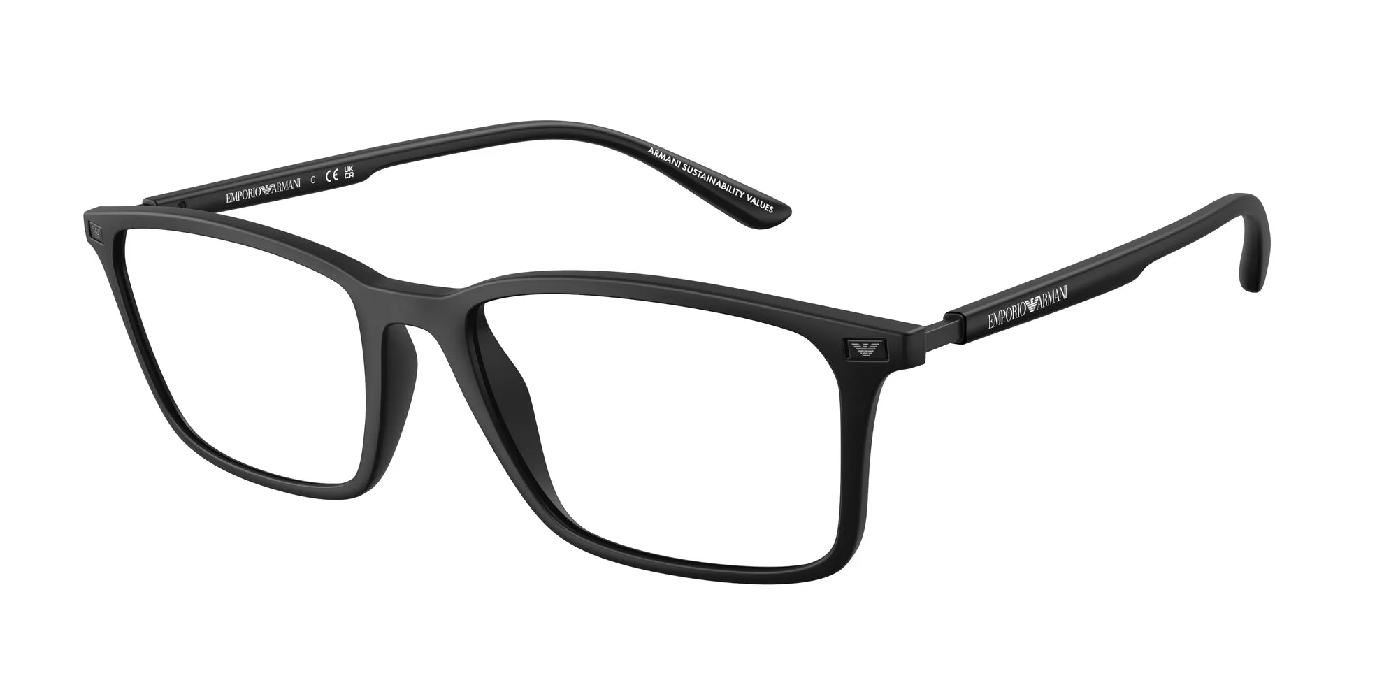 Emporio Armani EA3237 5001 Montature da vista Iniettato Nero Trasparente Squadrata Normale - immagine 1