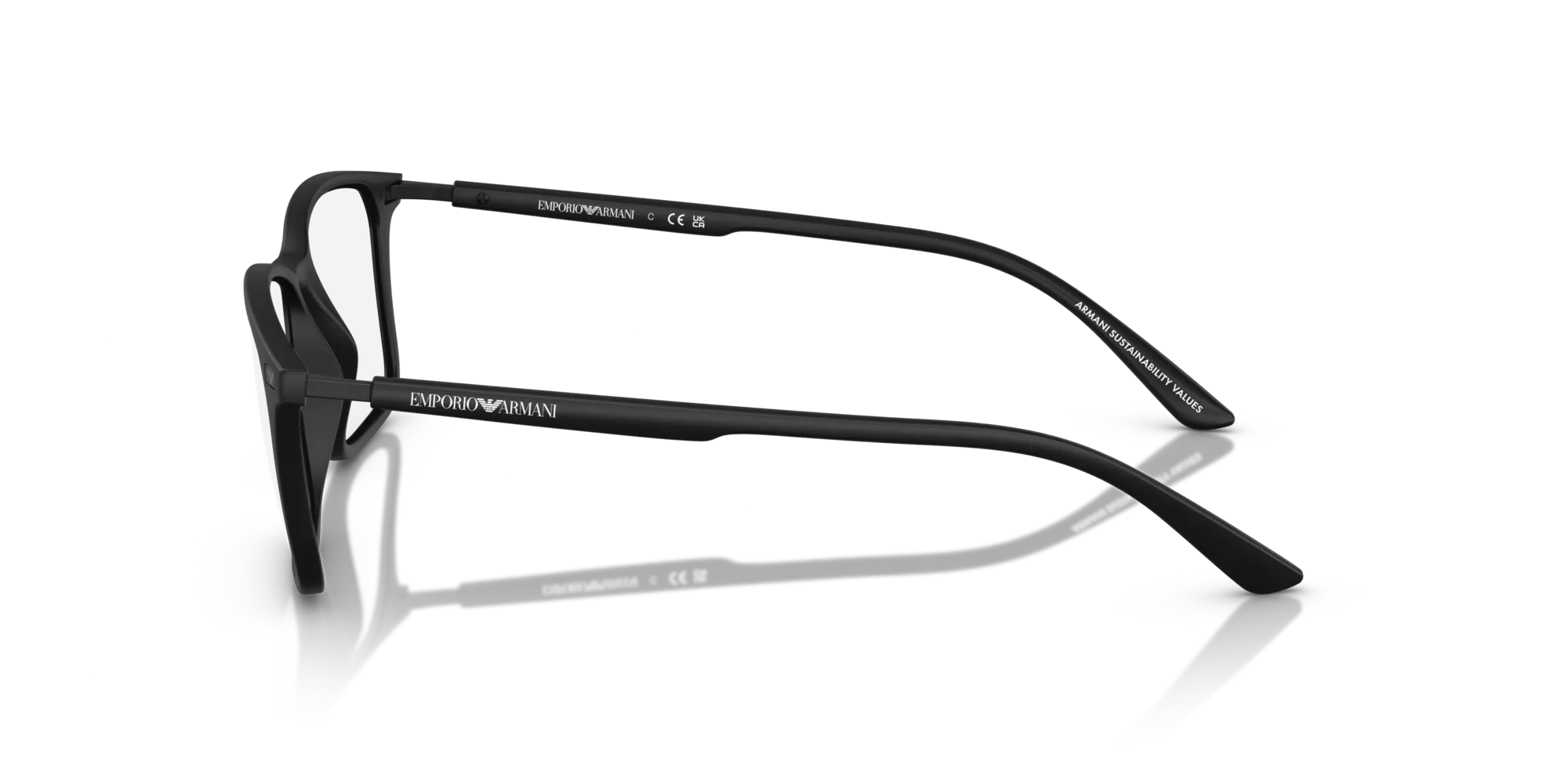 Emporio Armani EA3237 5001 Montature da vista Iniettato Nero Trasparente Squadrata Normale - immagine 4