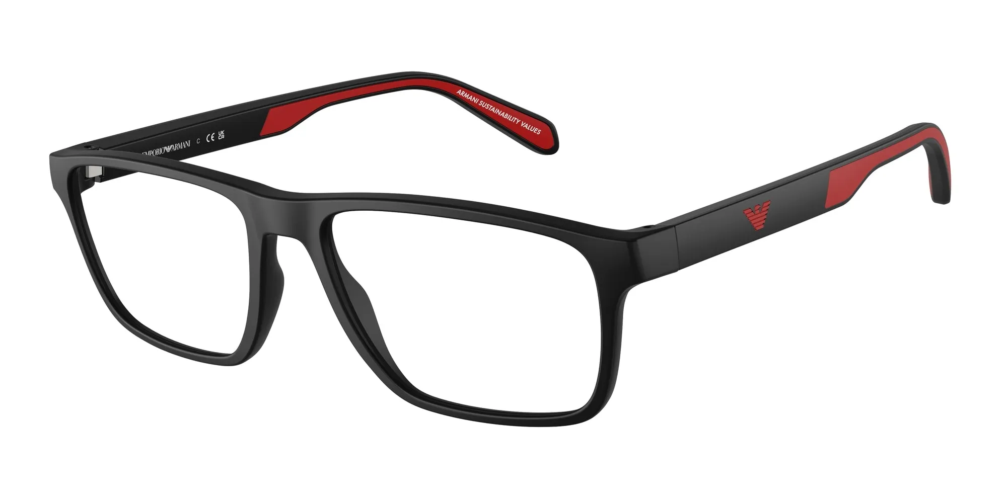 Emporio Armani EA3233 5997 Montature da vista Iniettato Nero Squadrata Normale - immagine 1