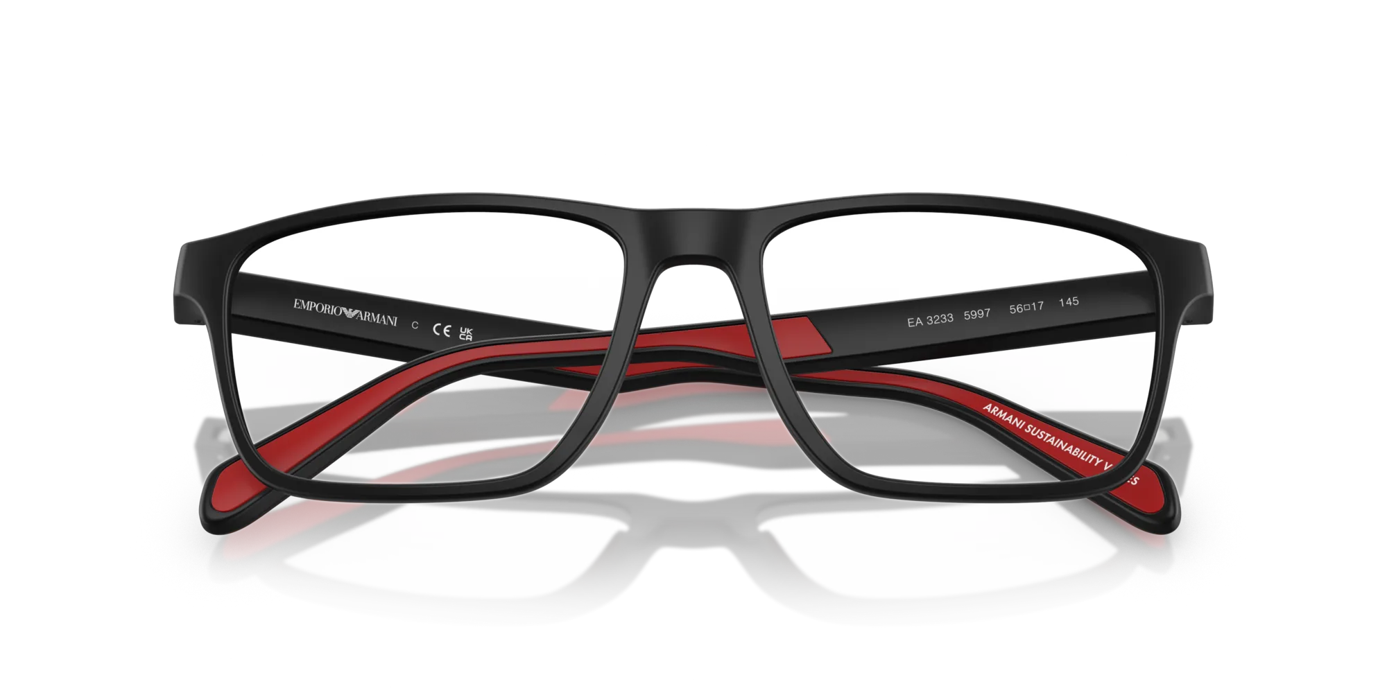 Emporio Armani EA3233 5997 Montature da vista Iniettato Nero Squadrata Normale - immagine 2