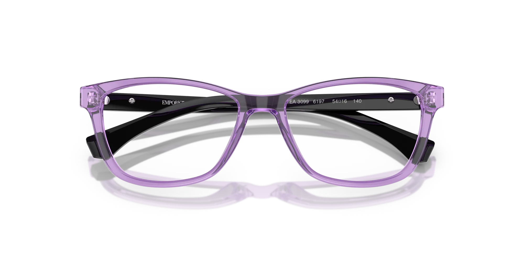 Emporio Armani EA3099 6197 Montature da vista Acetato Viola Cat Eye Normale - immagine 2