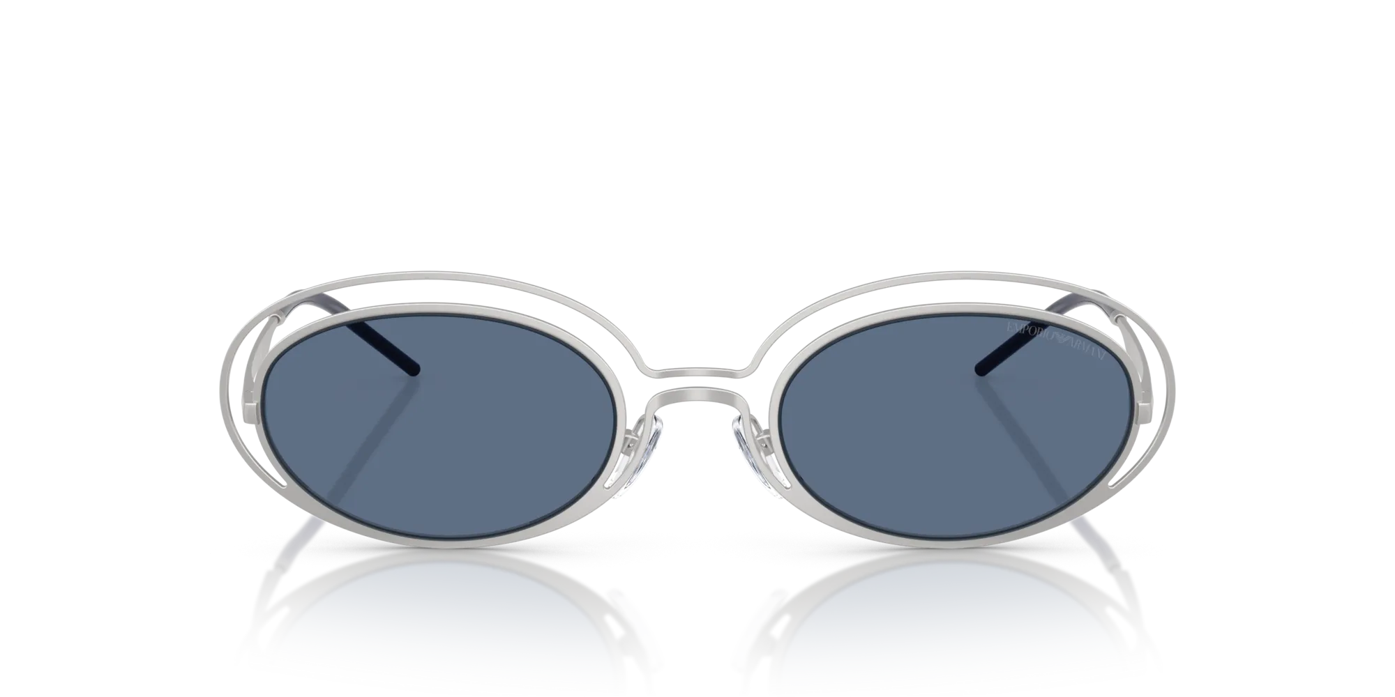 Emporio Armani EA2160 304580 Occhiali da sole Metallo Argento Blu Rotonda Normale - immagine 3