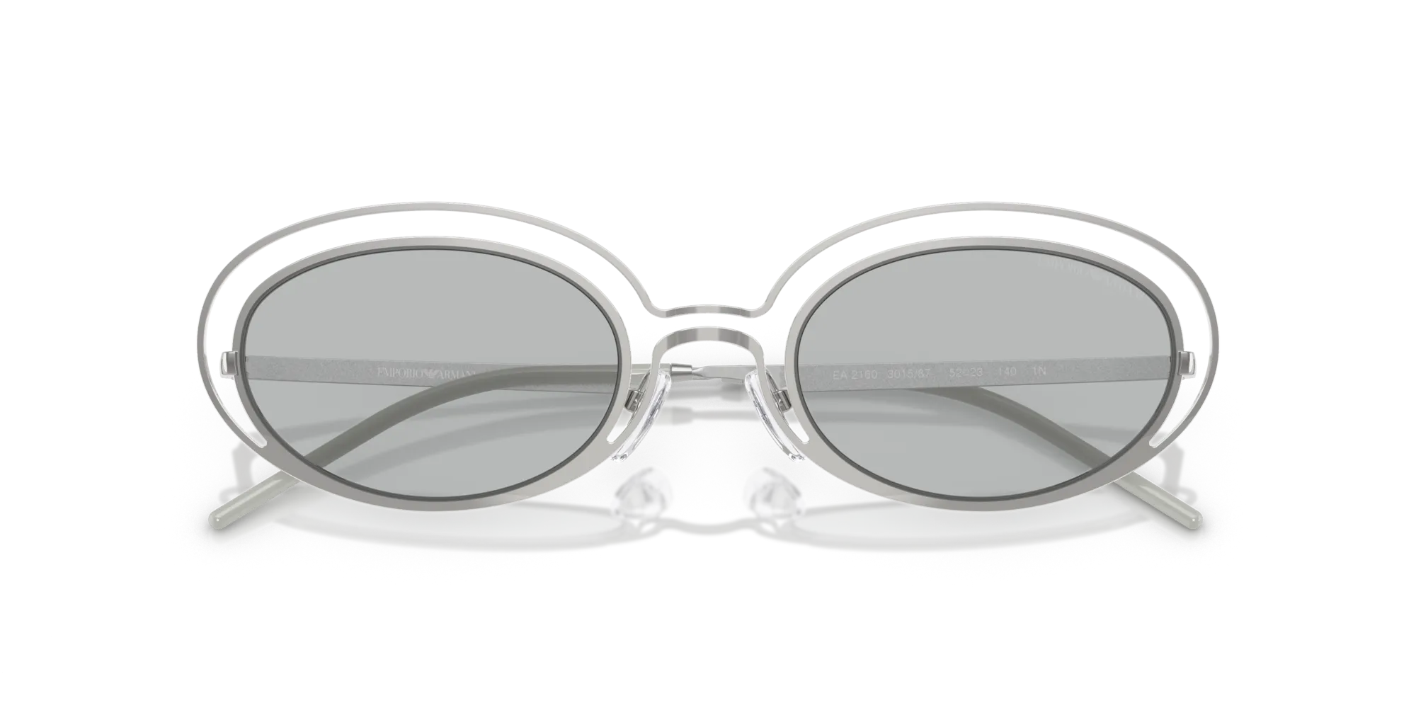 Emporio Armani EA2160 301587 Occhiali da sole Metallo Argento Grigio Rotonda Normale - immagine 2