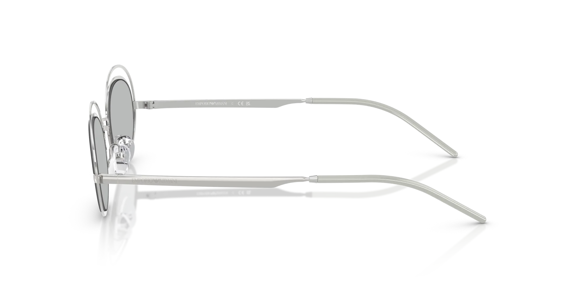 Emporio Armani EA2160 301587 Occhiali da sole Metallo Argento Grigio Rotonda Normale - immagine 4
