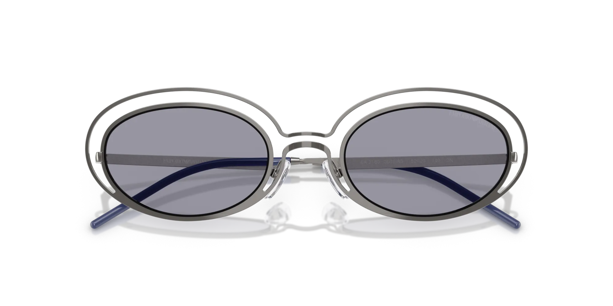Emporio Armani EA2160 301080 Occhiali da sole Metallo Grigio Blu Rotonda Normale - immagine 2