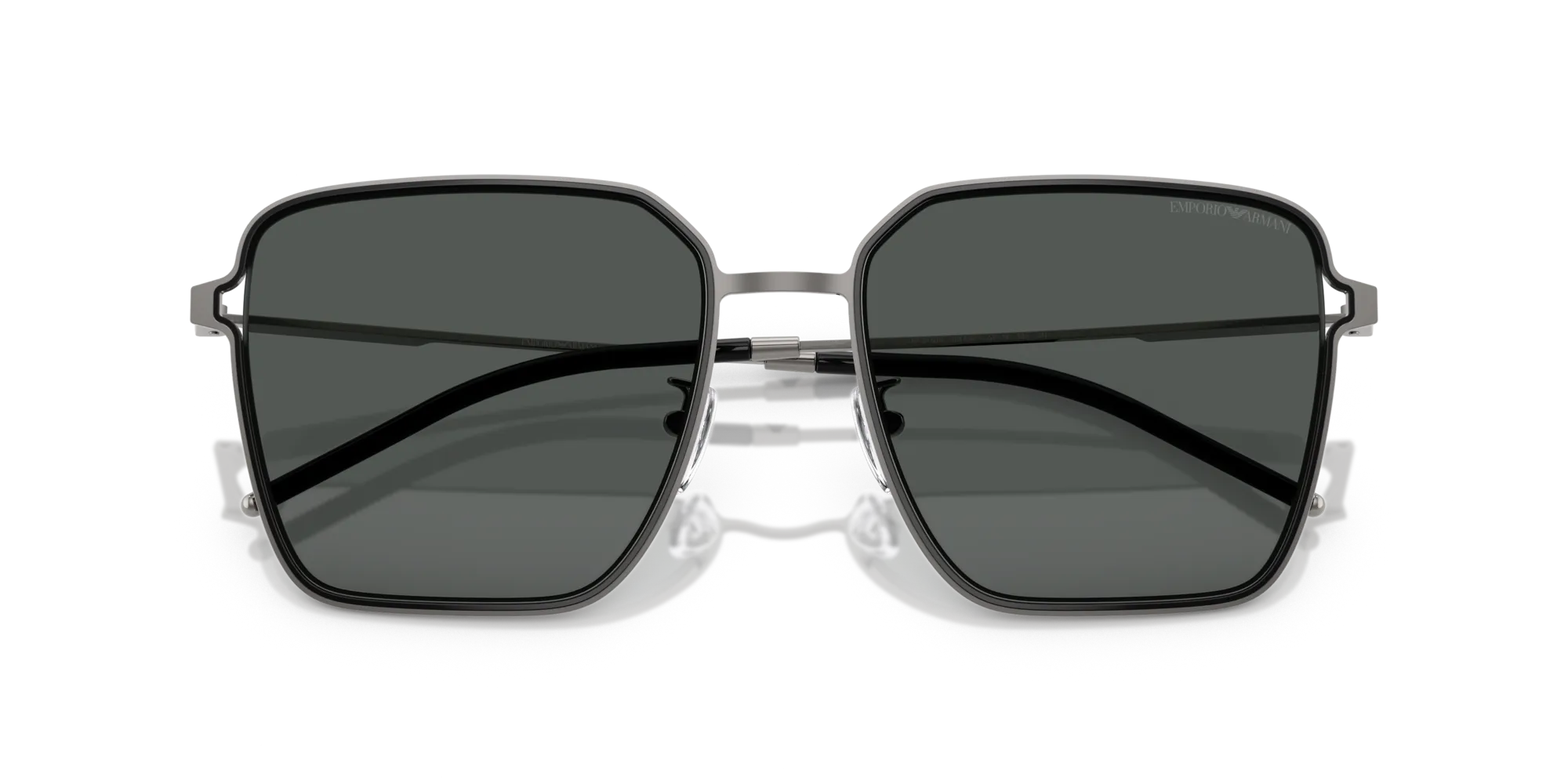 Emporio Armani EA2159D 301487 Occhiali da sole Metallo Nero Grigio Squadrata Normale - immagine 2