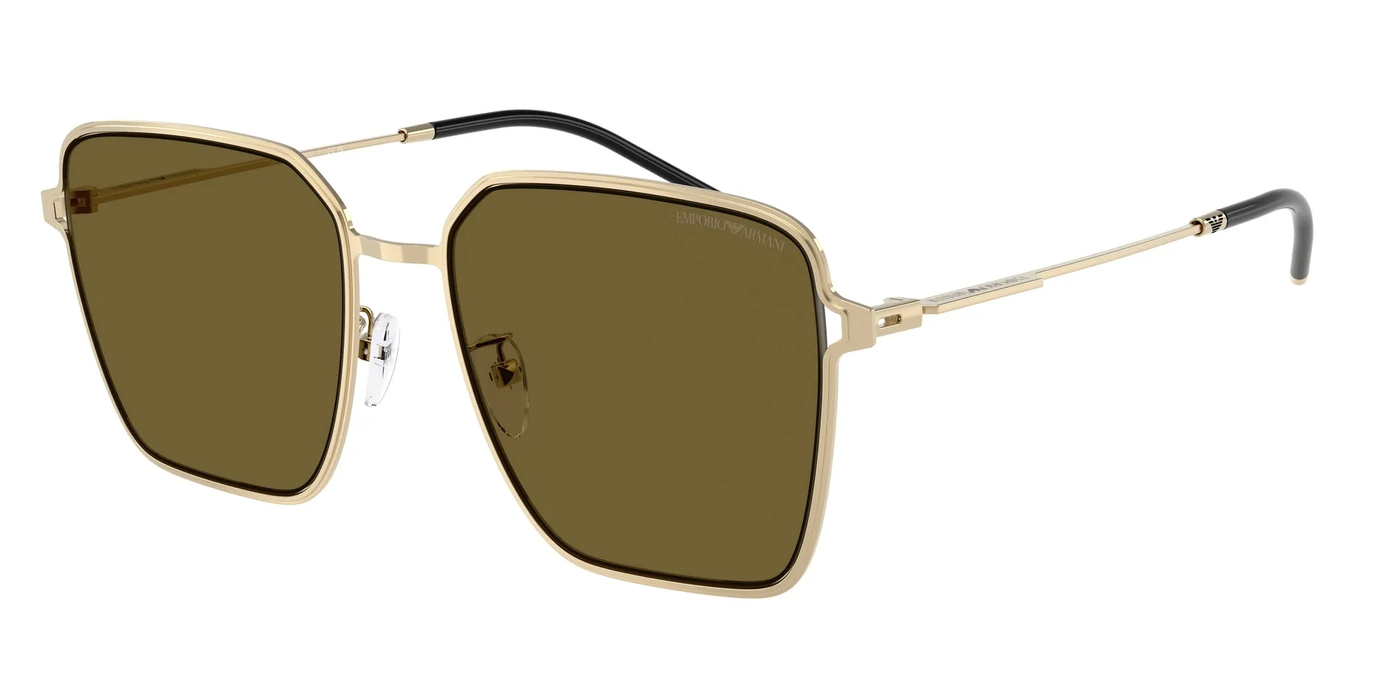 Emporio Armani EA2159D 301373 Occhiali da sole Metallo Oro Marrone Squadrata Normale - immagine 1