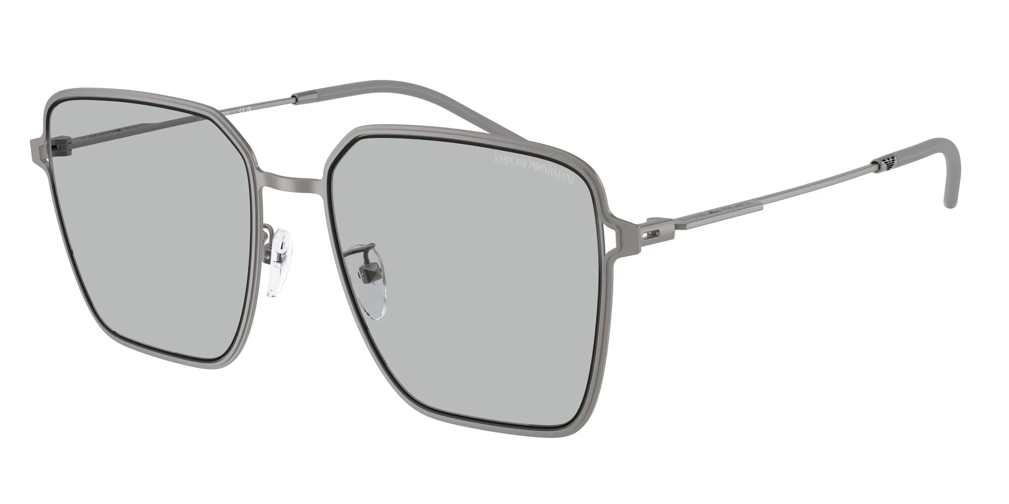 Emporio Armani EA2159D 300387 Occhiali da sole Metallo Grigio Grigio Squadrata Normale - immagine 1