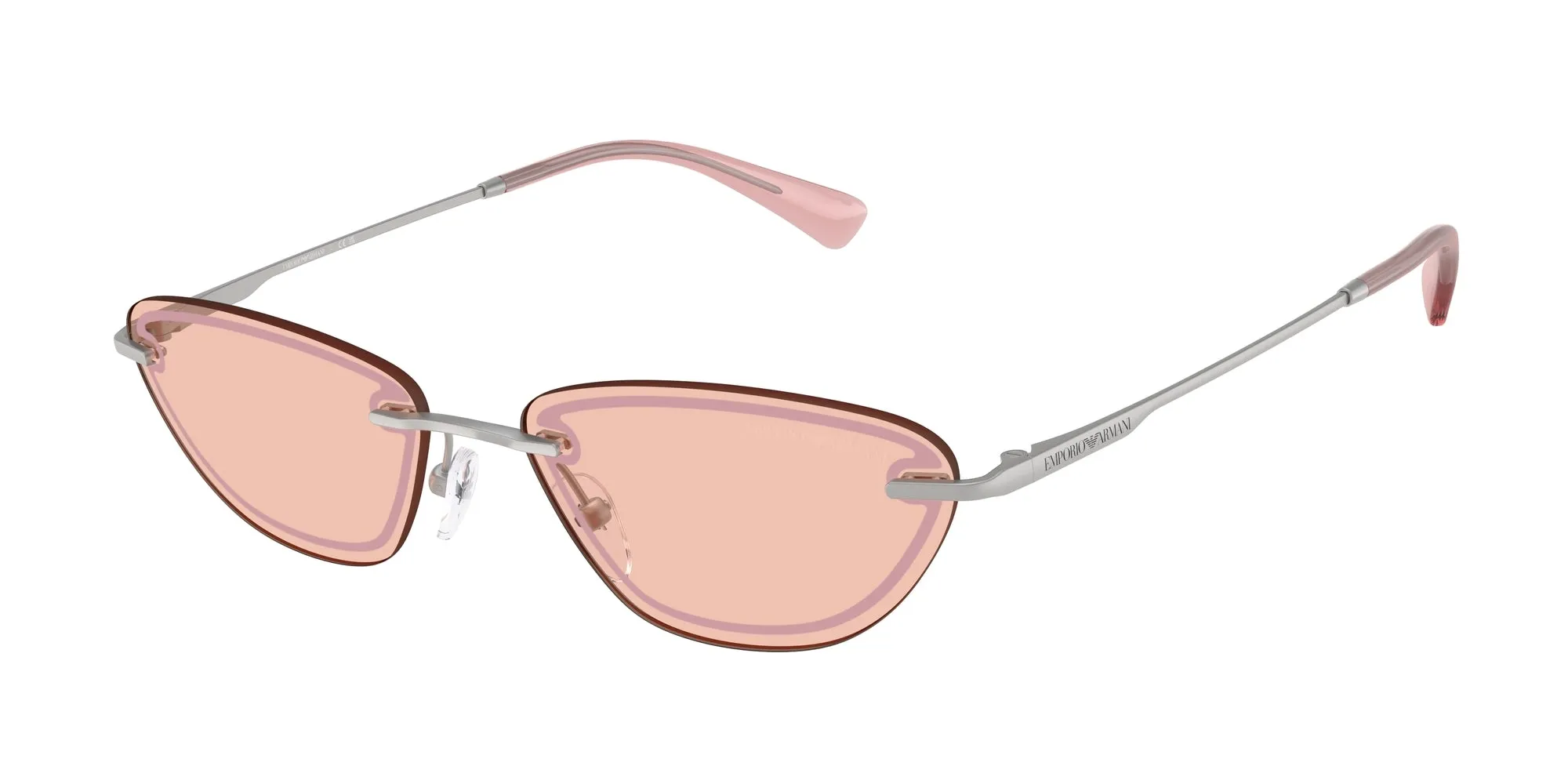 Emporio Armani EA2158 3045/5 Occhiali da sole Metallo Argento Rosa Cat Eye Normale - immagine 1