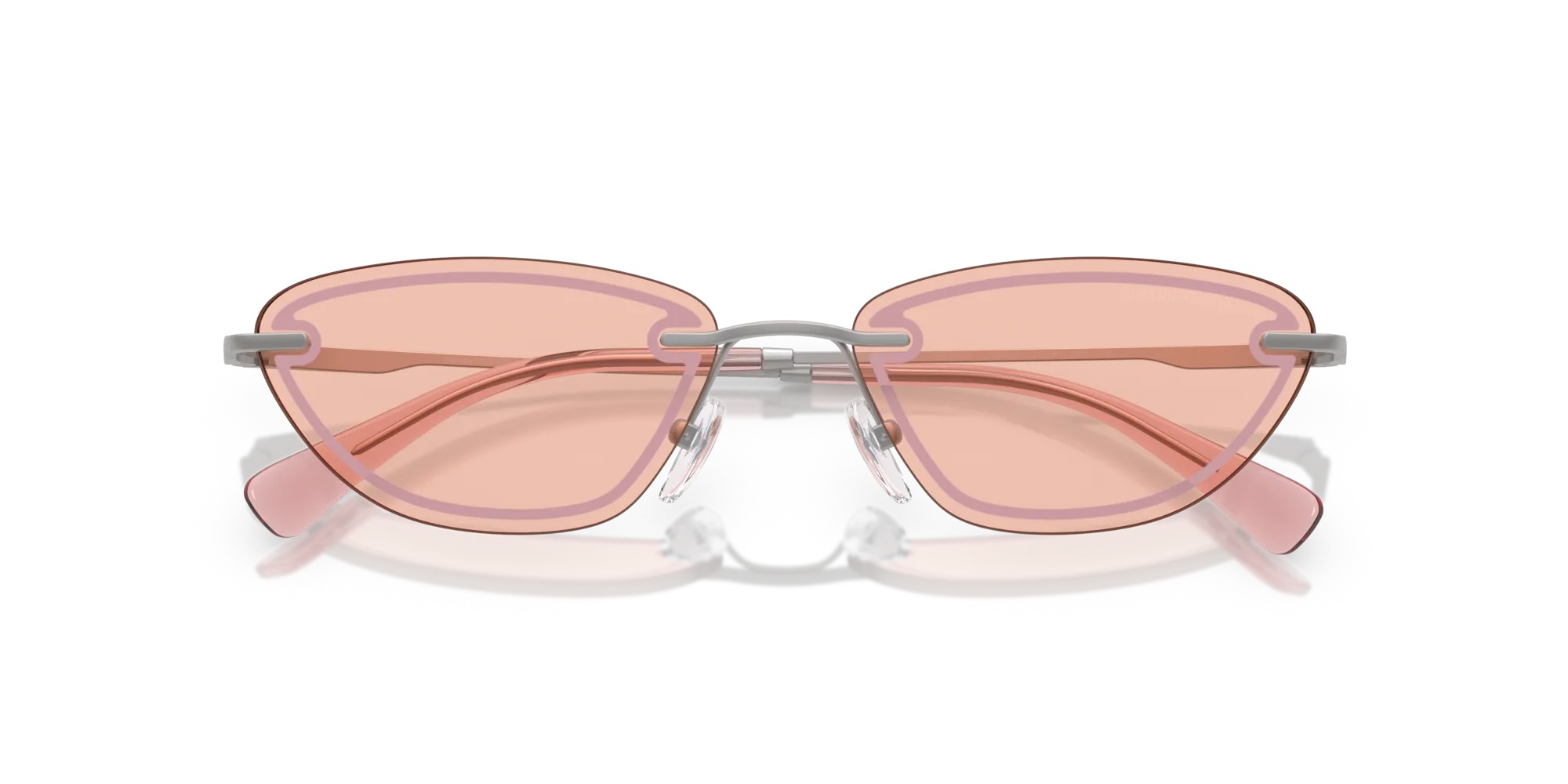 Emporio Armani EA2158 3045/5 Occhiali da sole Metallo Argento Rosa Cat Eye Normale - immagine 2