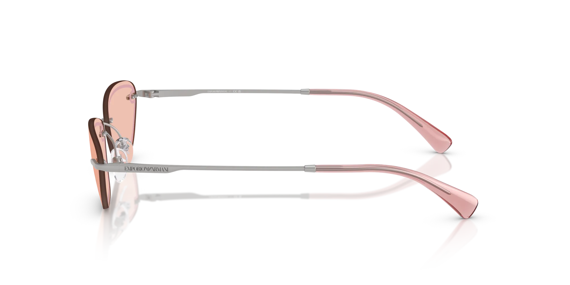 Emporio Armani EA2158 3045/5 Occhiali da sole Metallo Argento Rosa Cat Eye Normale - immagine 4