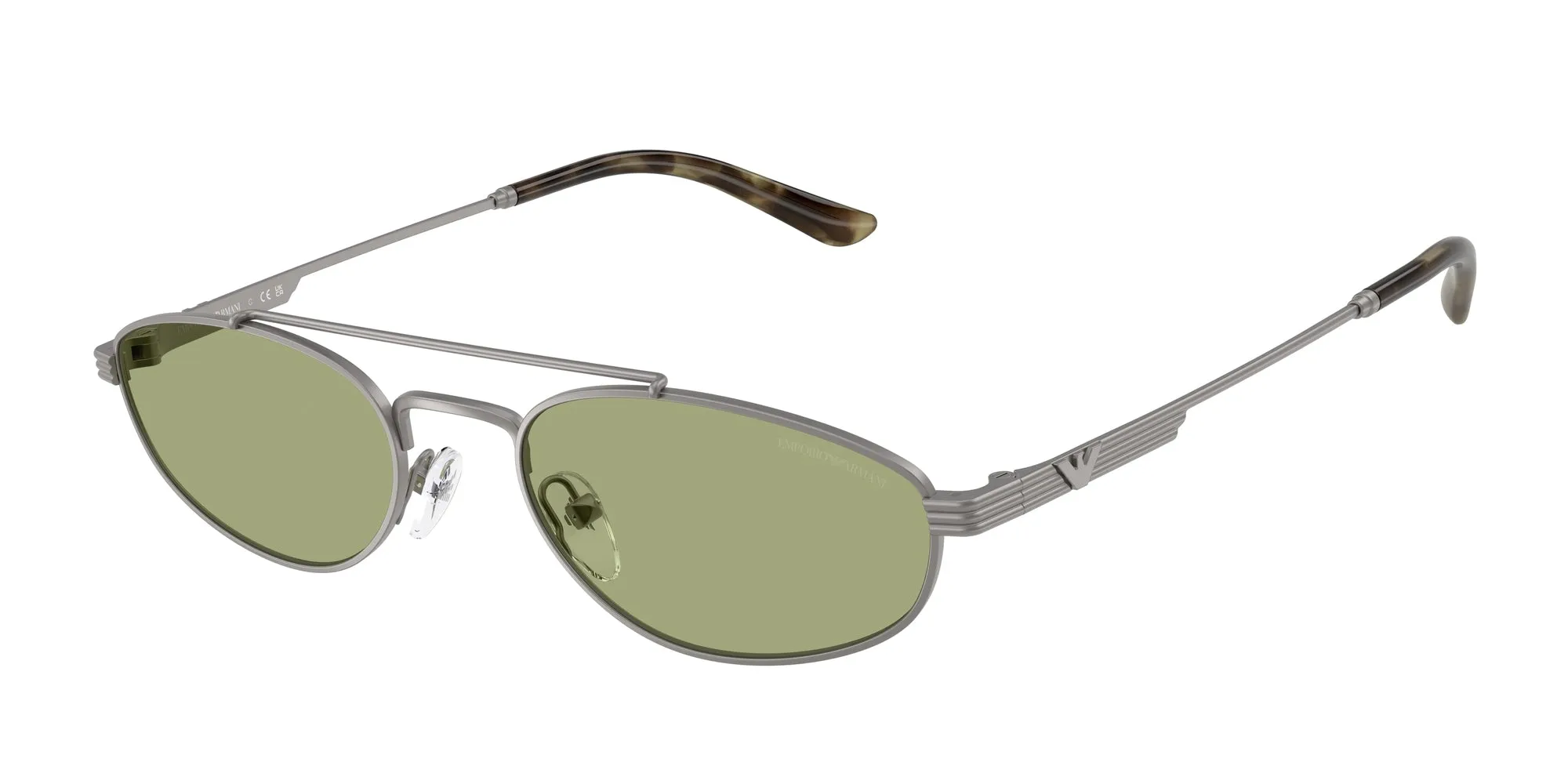 Emporio Armani EA2157 300382 Occhiali da sole Metallo Grigio Verde Pilot Normale - immagine 1