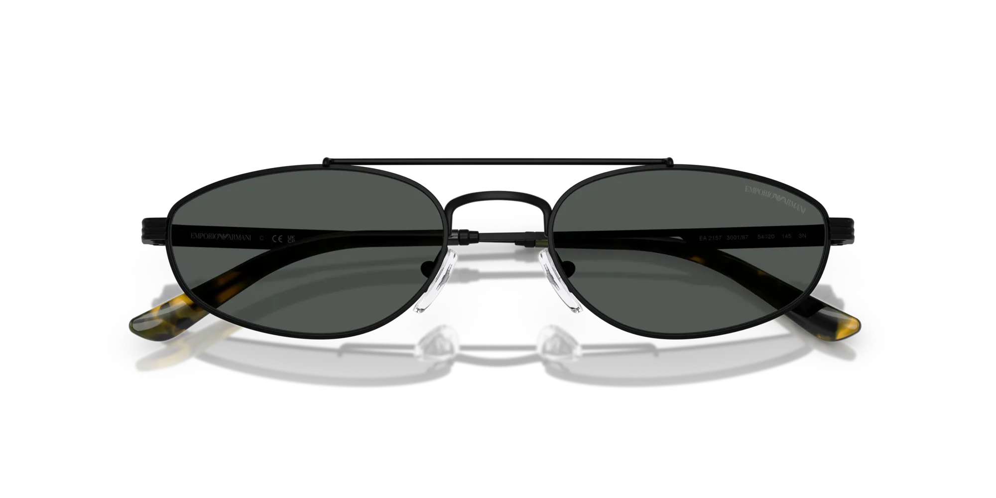 Emporio Armani EA2157 300187 Occhiali da sole Metallo Nero Grigio Pilot Normale - immagine 2