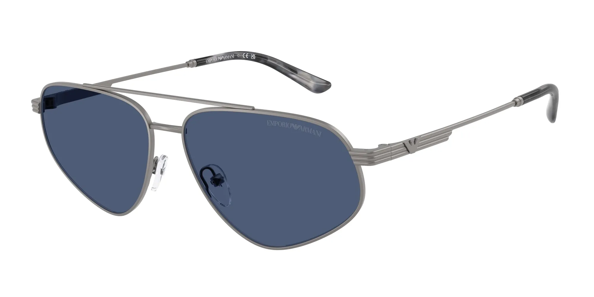 Emporio Armani EA2156 300380 Occhiali da sole Metallo Grigio Blu Pilot Normale - immagine 1