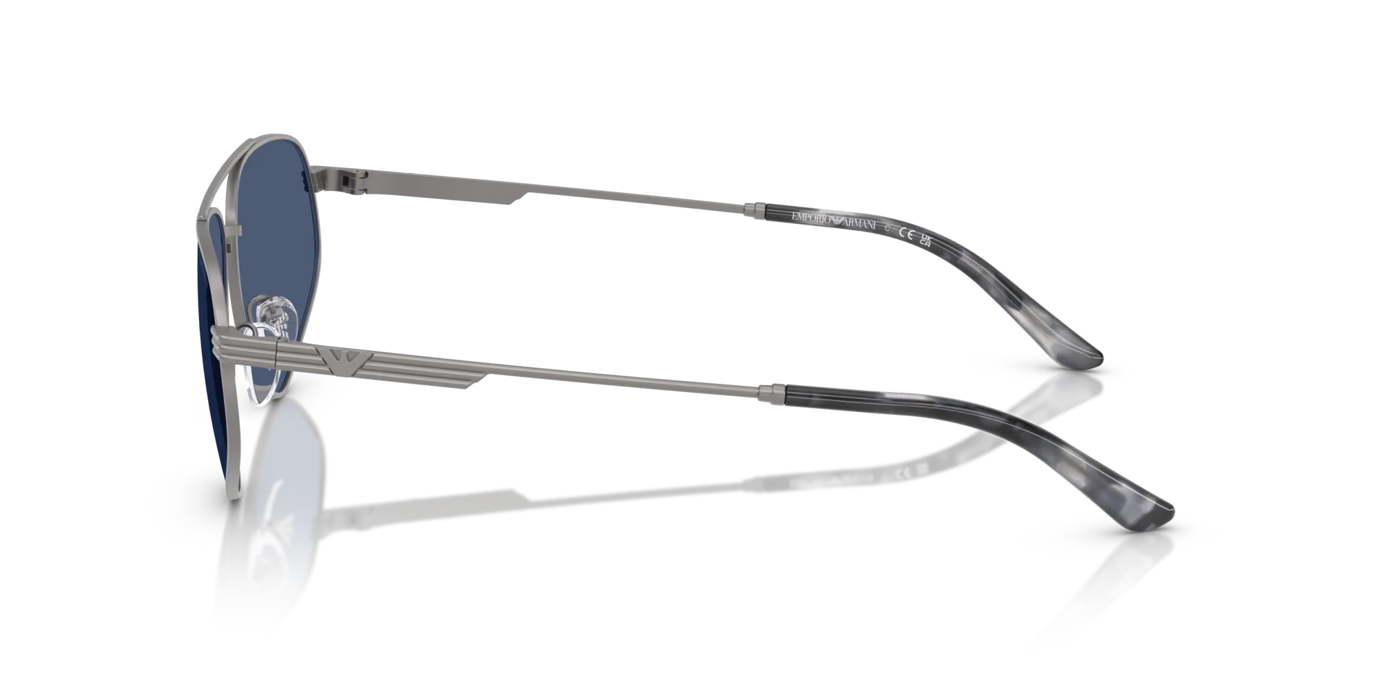 Emporio Armani EA2156 300380 Occhiali da sole Metallo Grigio Blu Pilot Normale - immagine 4