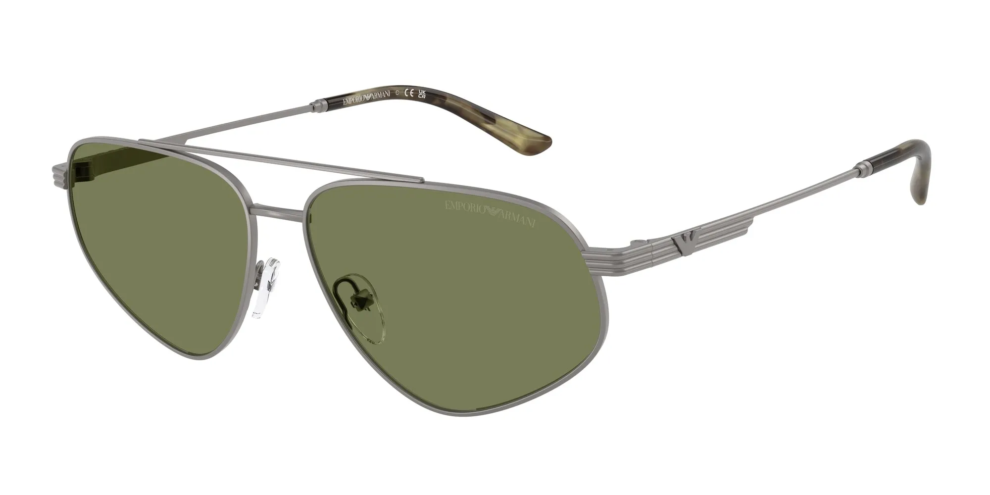 Emporio Armani EA2156 30032A Occhiali da sole Metallo Grigio Verde Pilot Normale - immagine 1