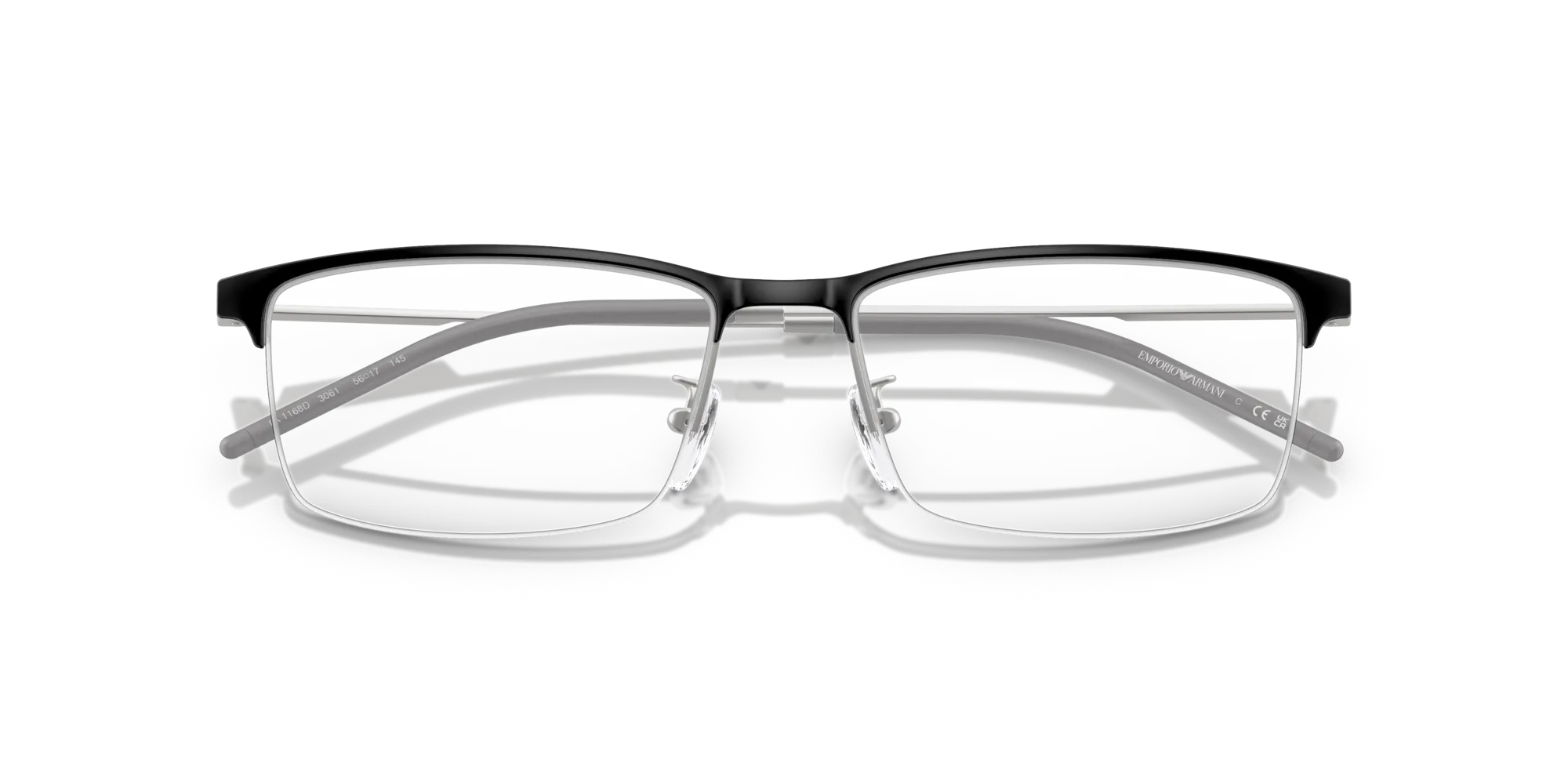 Emporio Armani EA1168D 3061 Montature da vista Metallo Nero Squadrata Normale - immagine 2