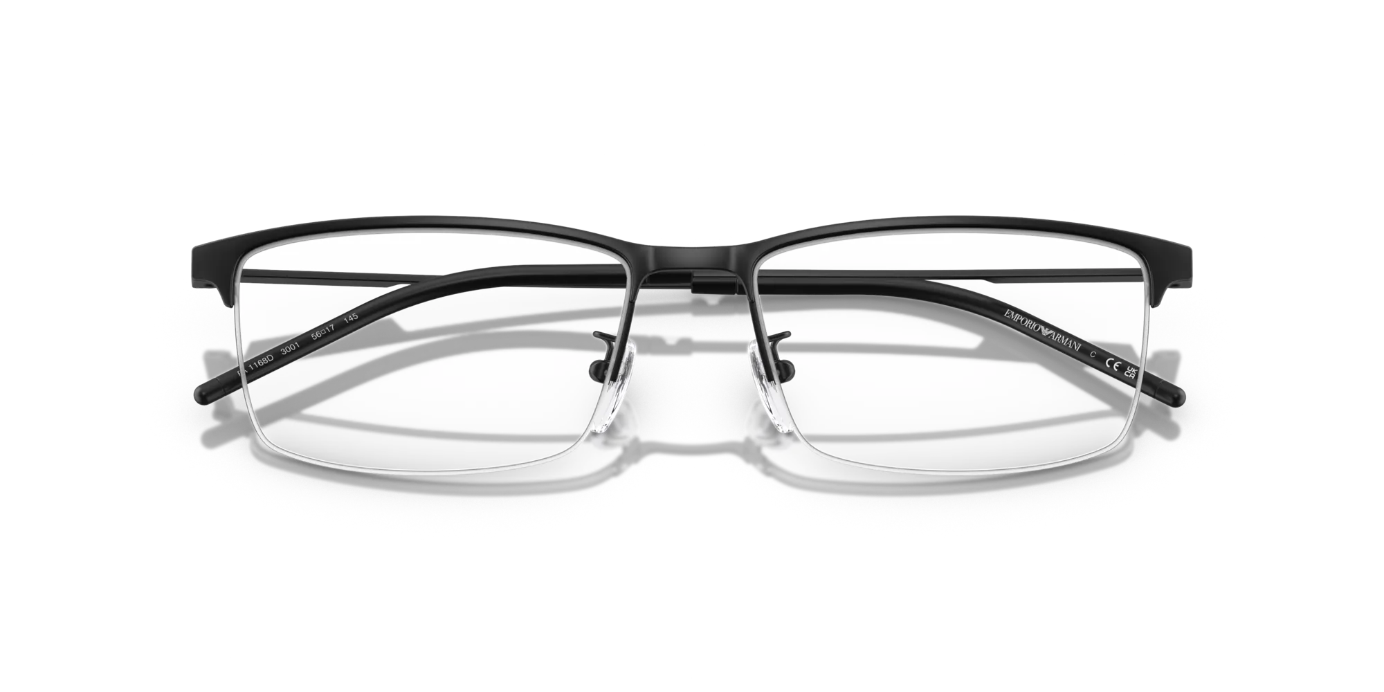 Emporio Armani EA1168D 3001 Montature da vista Metallo Nero Squadrata Normale - immagine 2