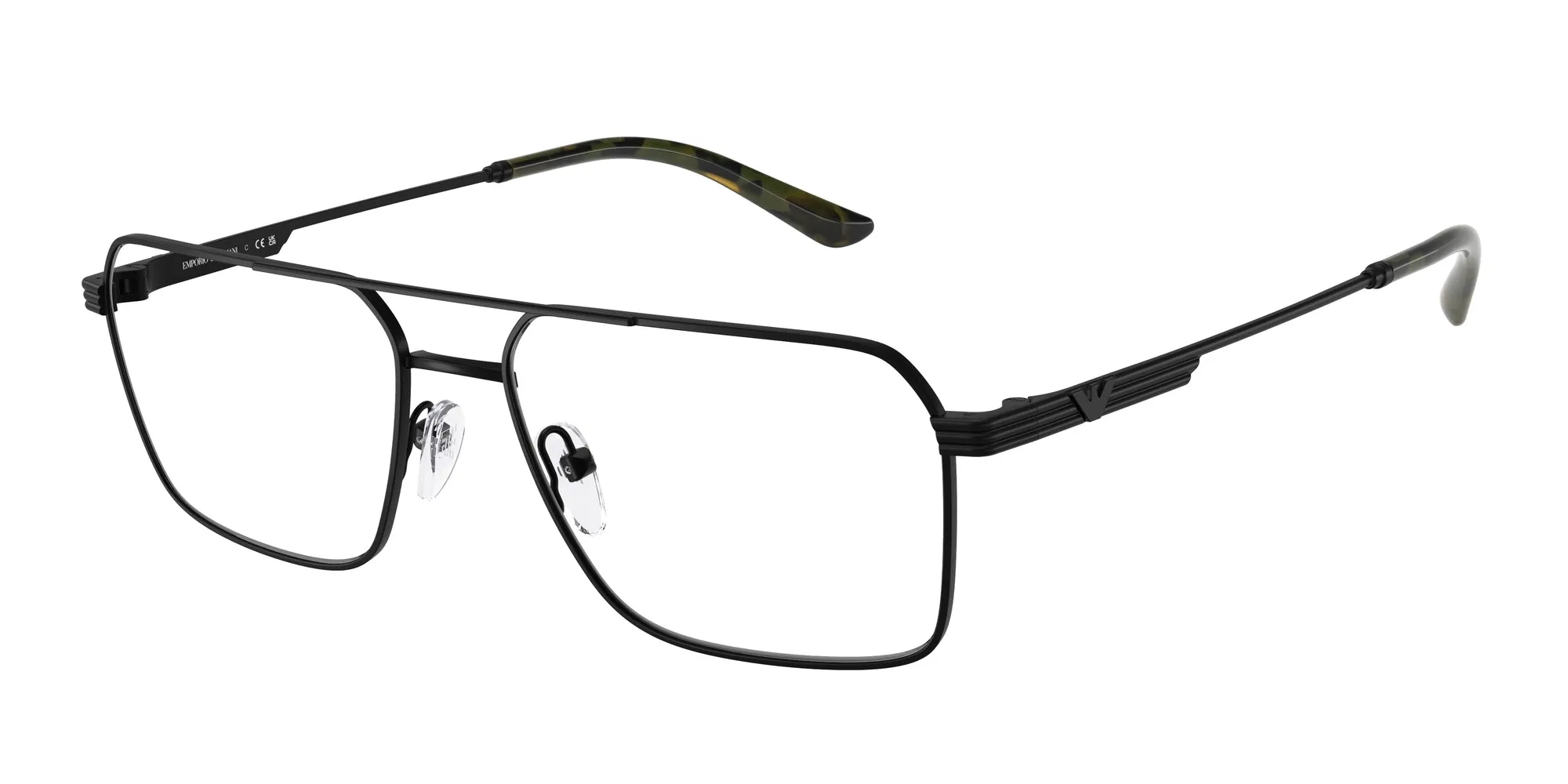 Emporio Armani EA1166 3001 Montature da vista Metallo Nero Trasparente Squadrata Normale - immagine 1