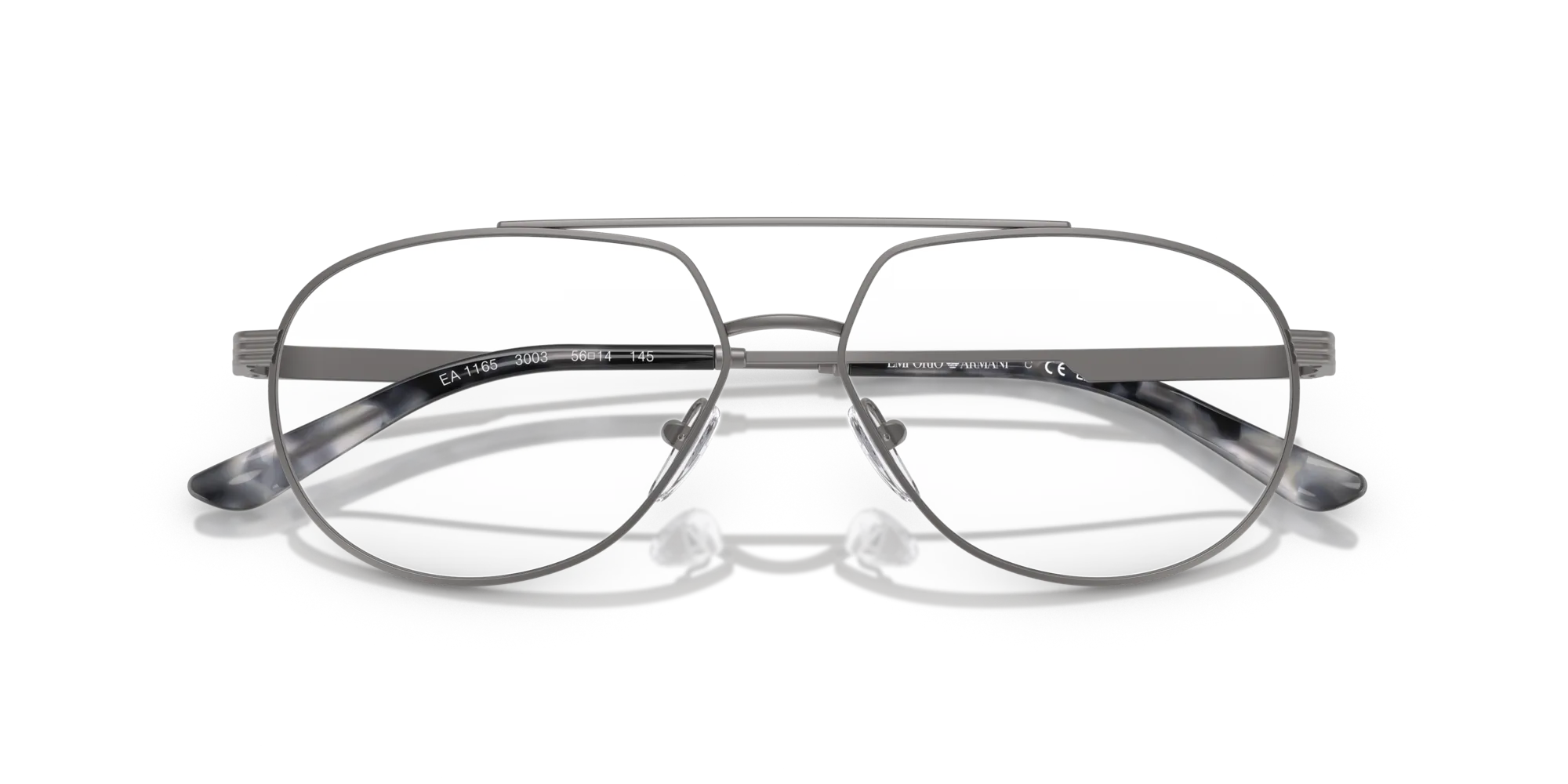 Emporio Armani EA1165 3003 Montature da vista Metallo Grigio Trasparente Pilot Normale - immagine 2