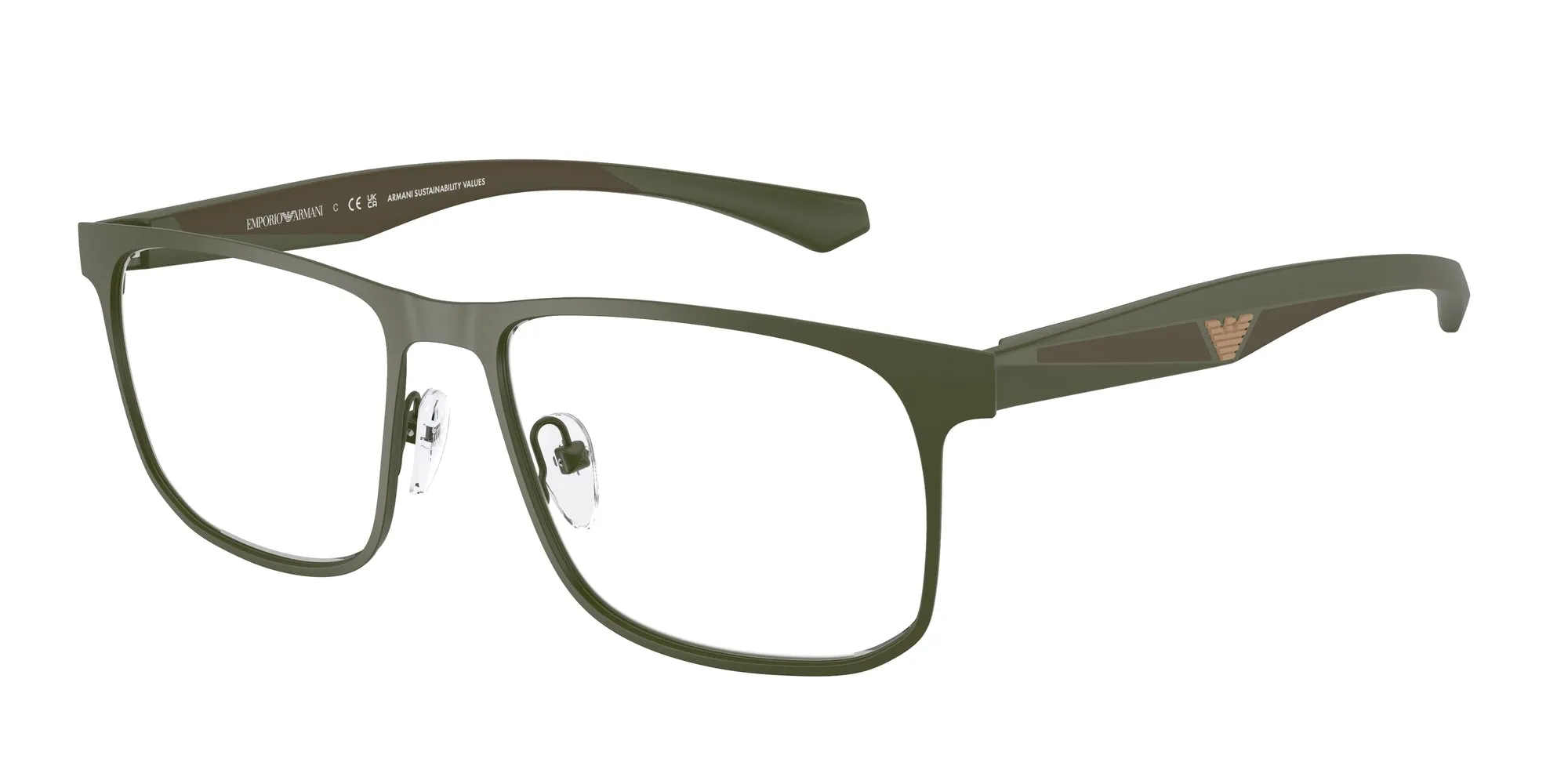 Emporio Armani EA1163 3388 Montature da vista Metallo Verde Squadrata Normale - immagine 1