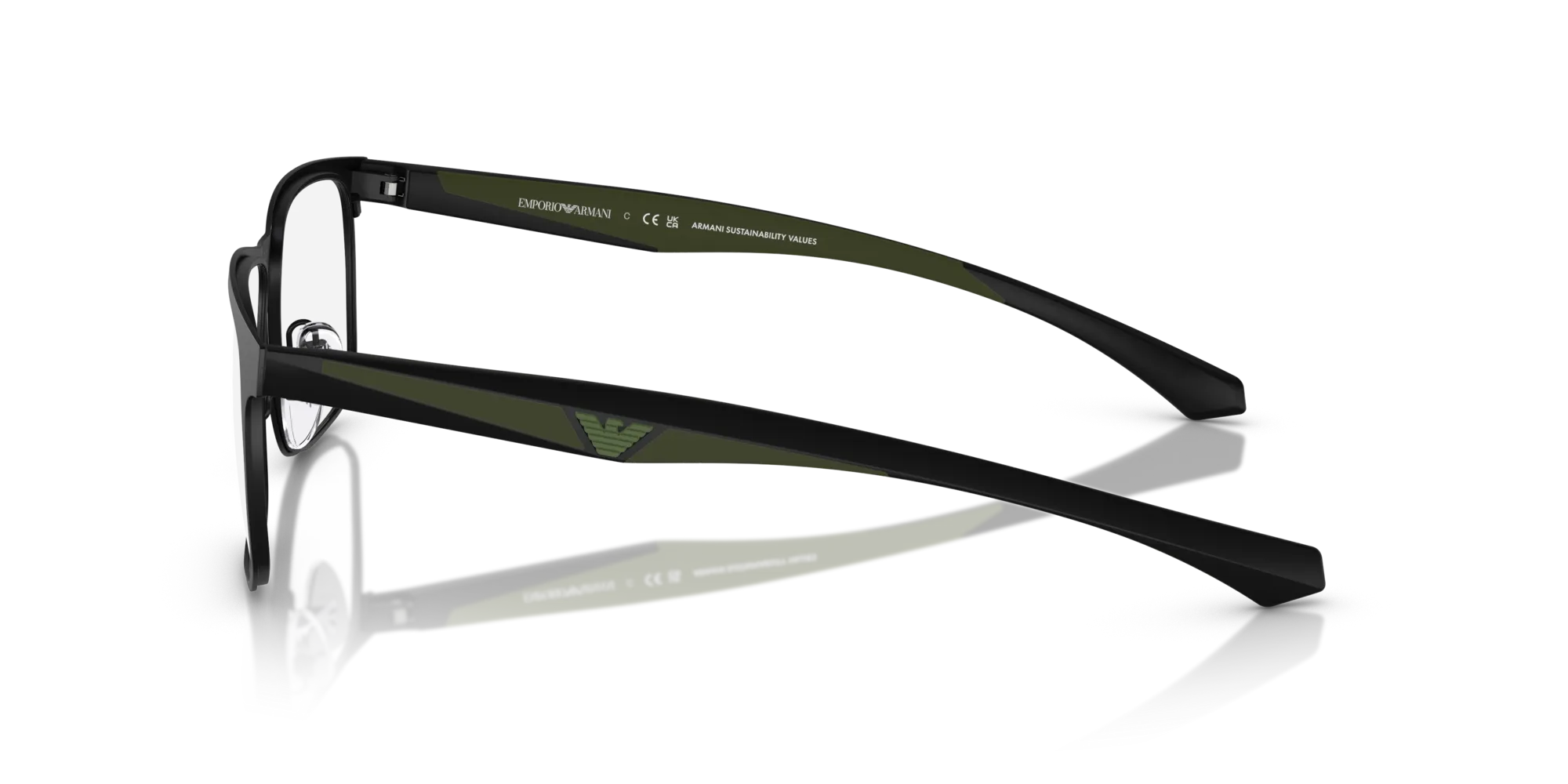 Emporio Armani EA1163 3001 Montature da vista Metallo Nero Trasparente Squadrata Normale - immagine 4