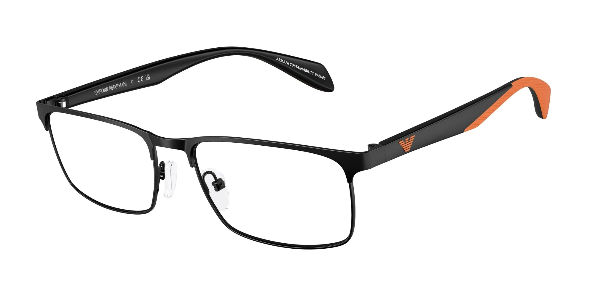 Emporio Armani EA1149 3226 Montature da vista Metallo Nero Squadrata Normale - immagine 1