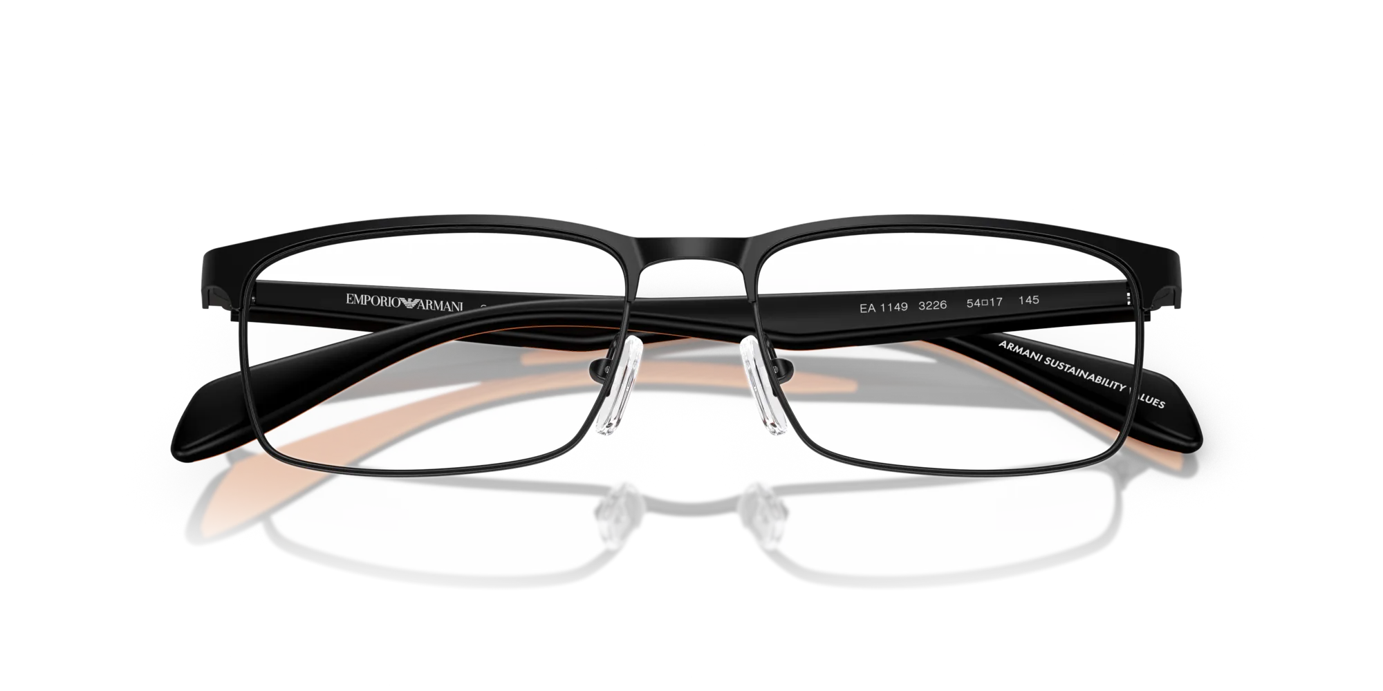 Emporio Armani EA1149 3226 Montature da vista Metallo Nero Squadrata Normale - immagine 2