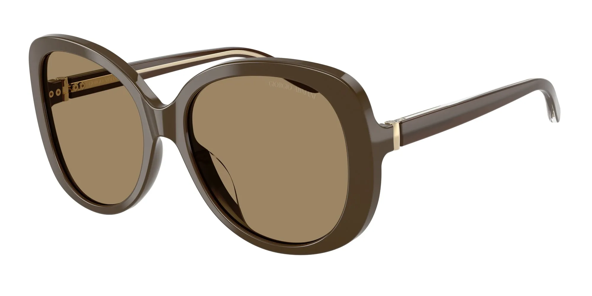 Giorgio Armani AR8229U 595753 Occhiali da sole Acetato Marrone Marrone Rotonda Normale - immagine 1